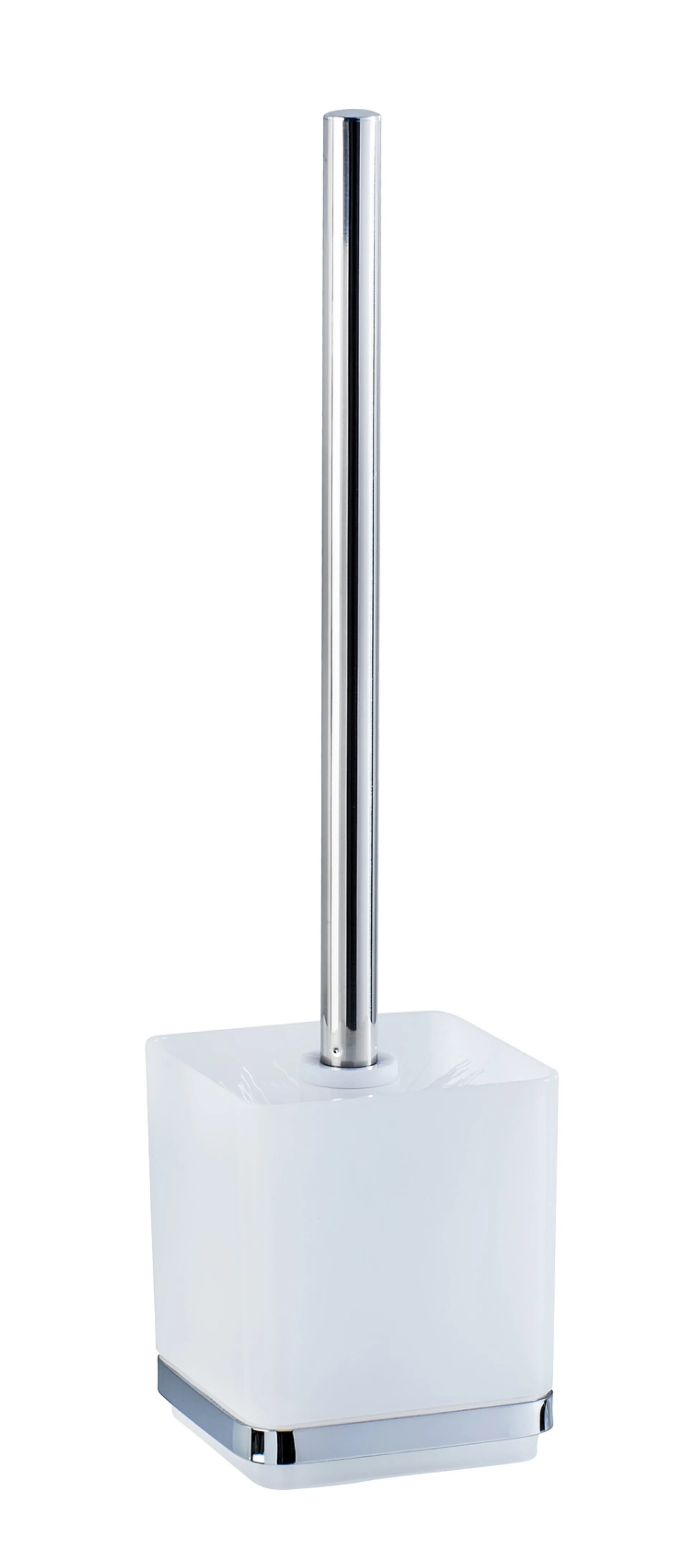 WENKO QUADRO WC-Garnitur, Weiß, Edelstahl, Befestigen ohne bohren, Vacuum-Loc®