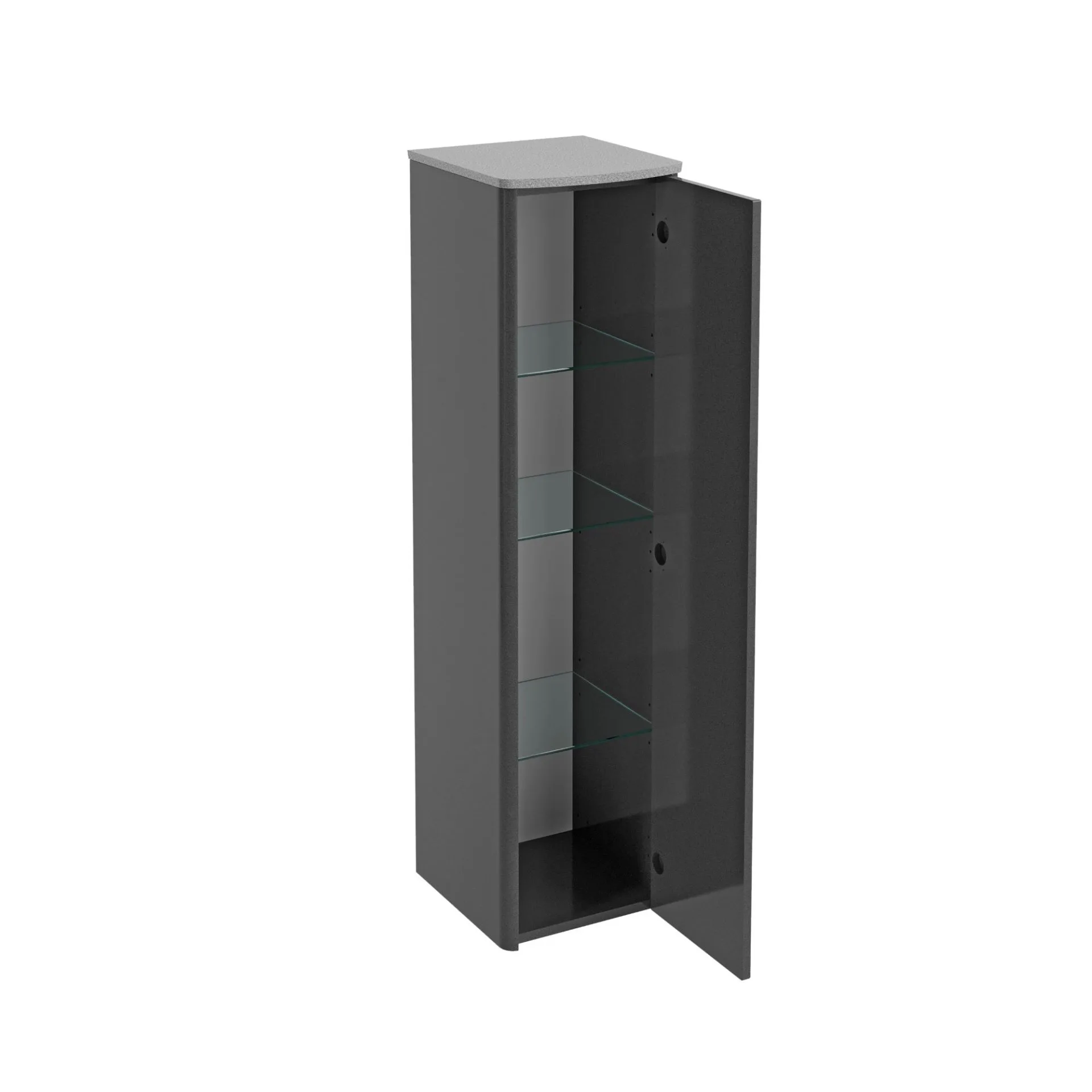 Lanzet CLASSICO Midischrank, Anthrazit/Grau-Metallic, rechts