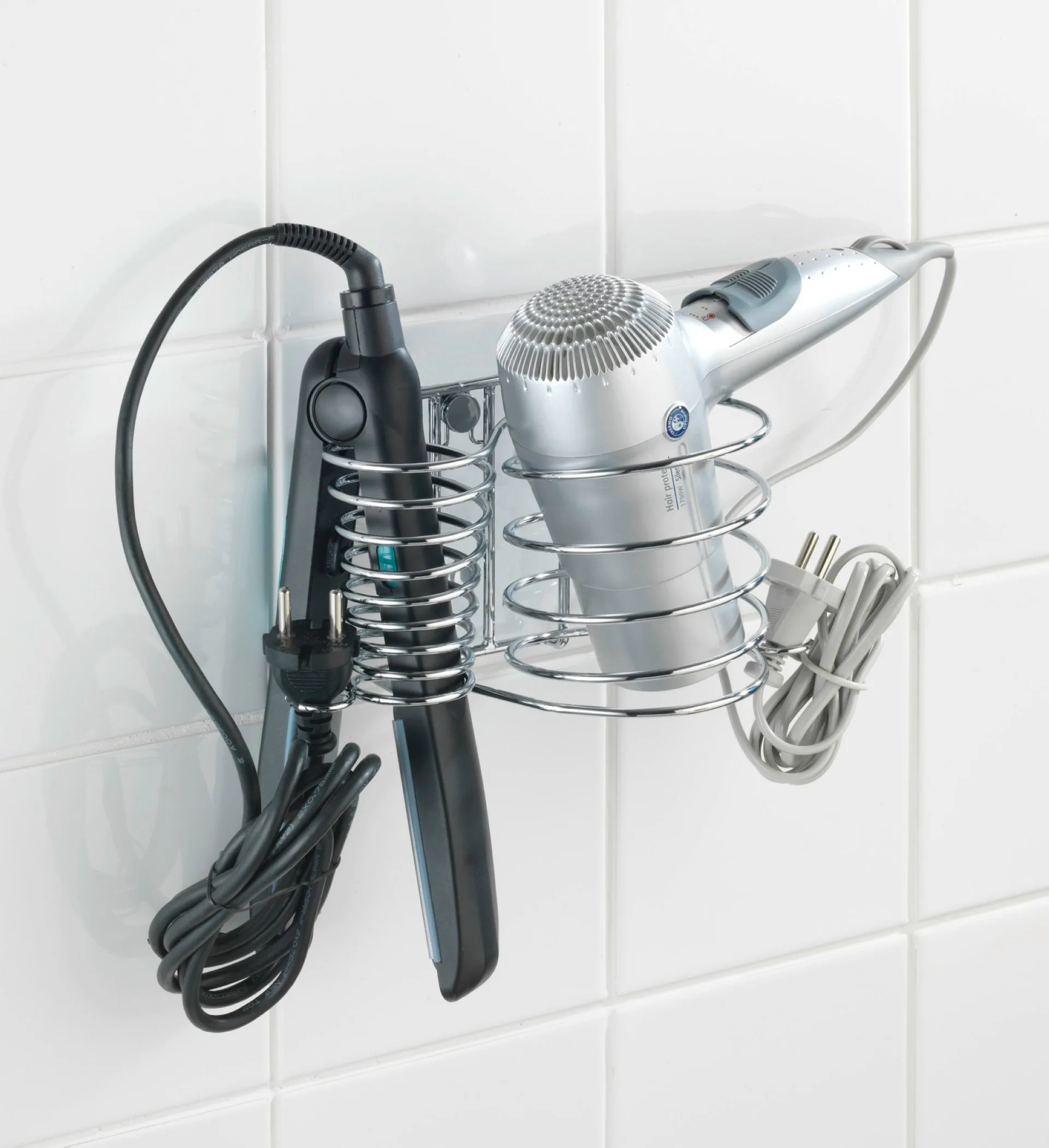 WENKO MILANO Fönhalter und Glätteisenhalter, Chrom