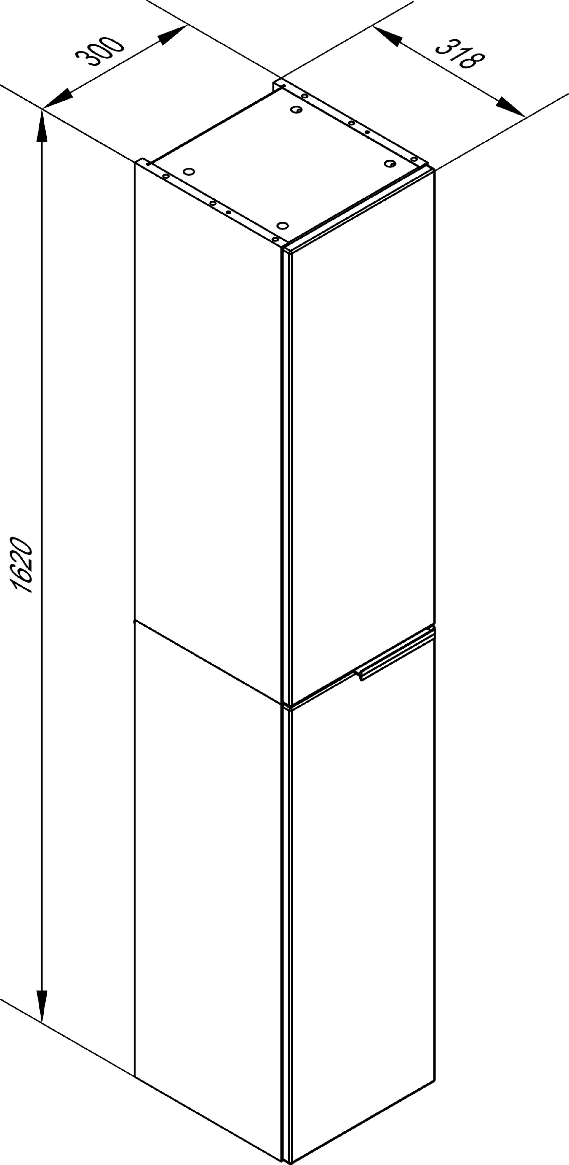 FACKELMANN LUNA Hochschrank 30 cm breit, Anthrazit