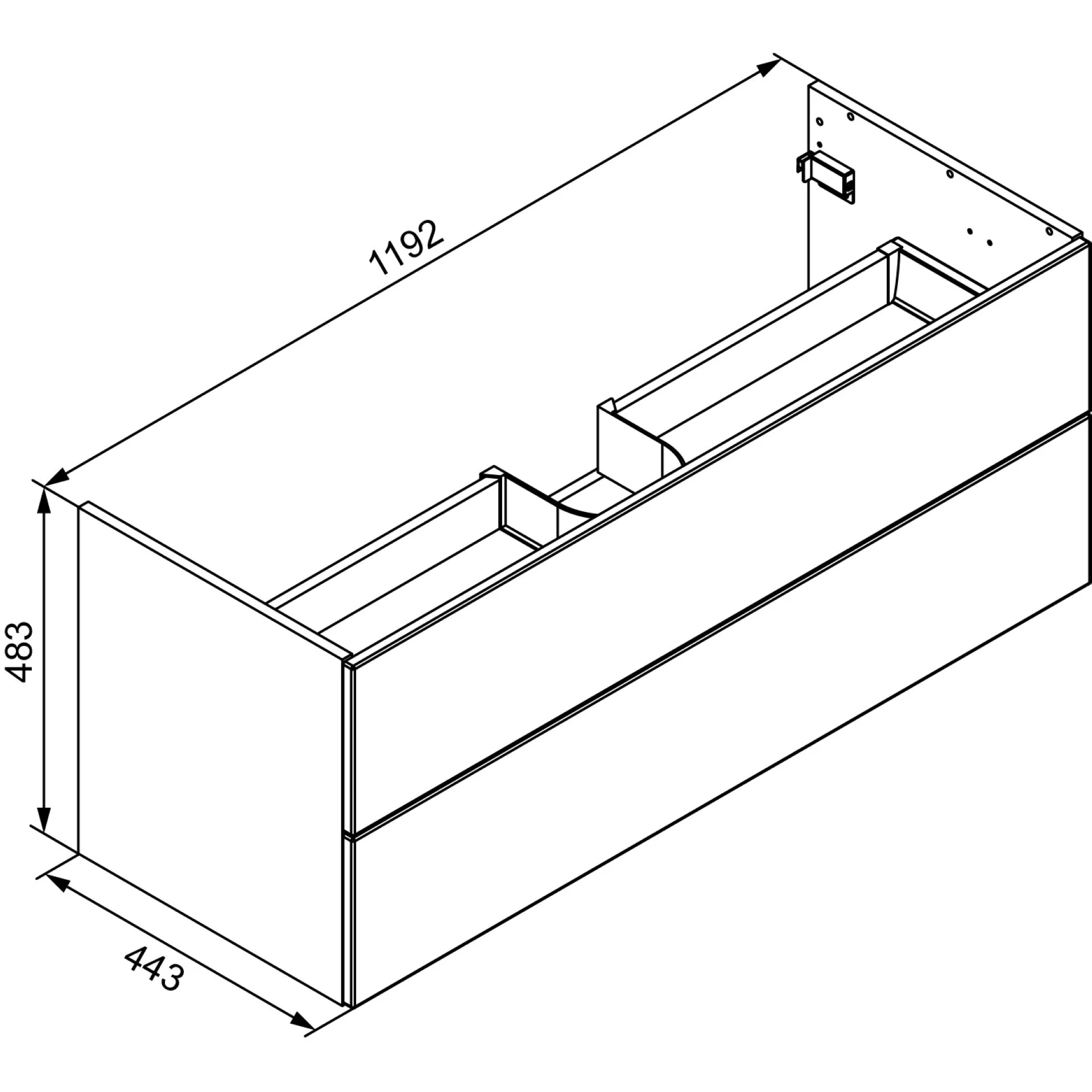LANZET K1 Waschbeckenunterschrank 120 cm, Weiß