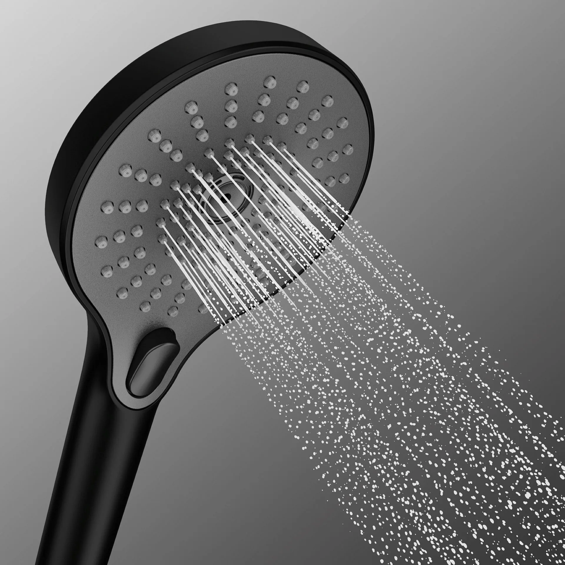 WENKO ULTIMATE Duschkopf Ø 13 cm, Schwarz/Grau, 3 verschiedene Wasserstrahlarten
