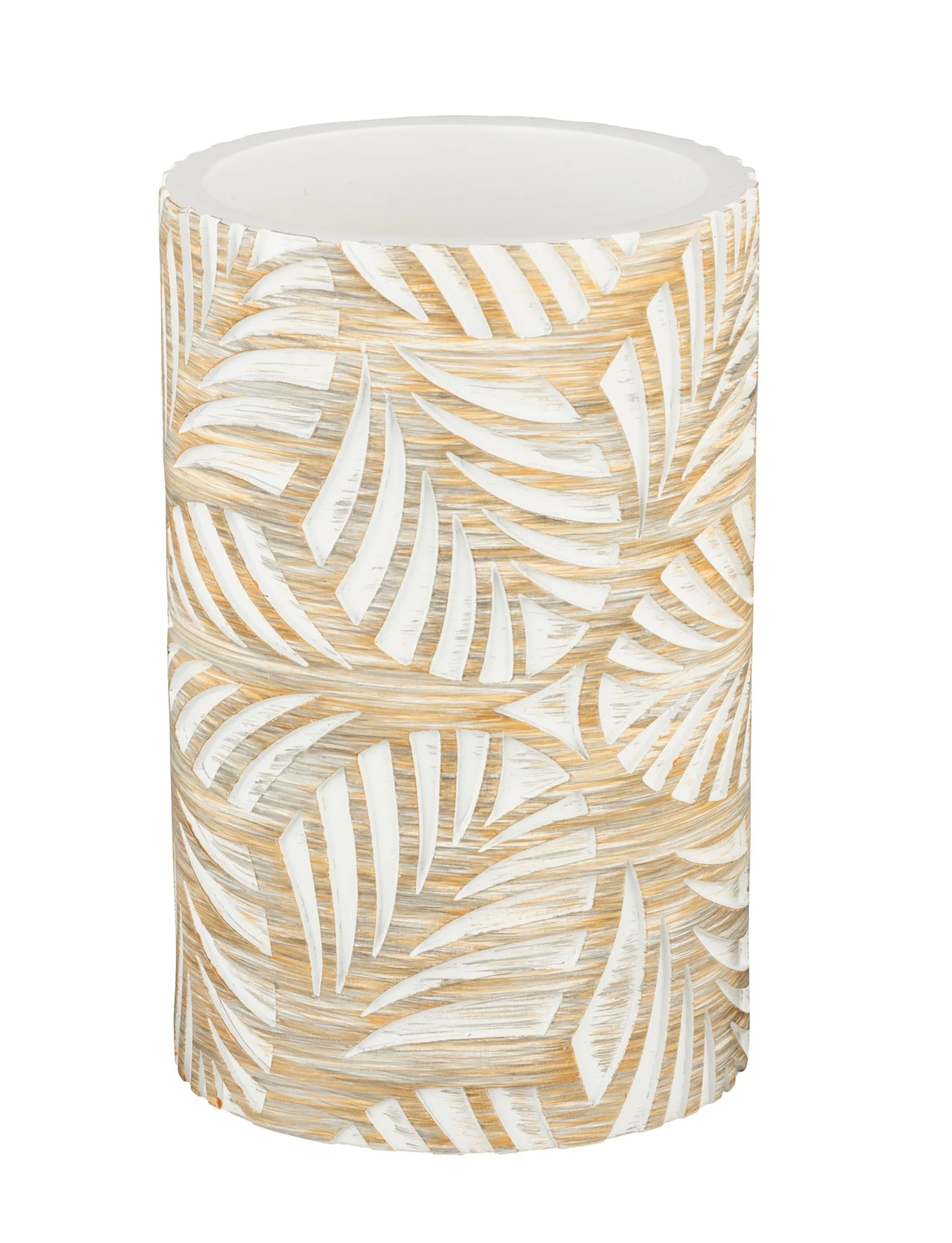 WENKO TERRALBA Accessoire Set, Weiß/Gold, Zahnputzbecher, Seifenspender, Keramik