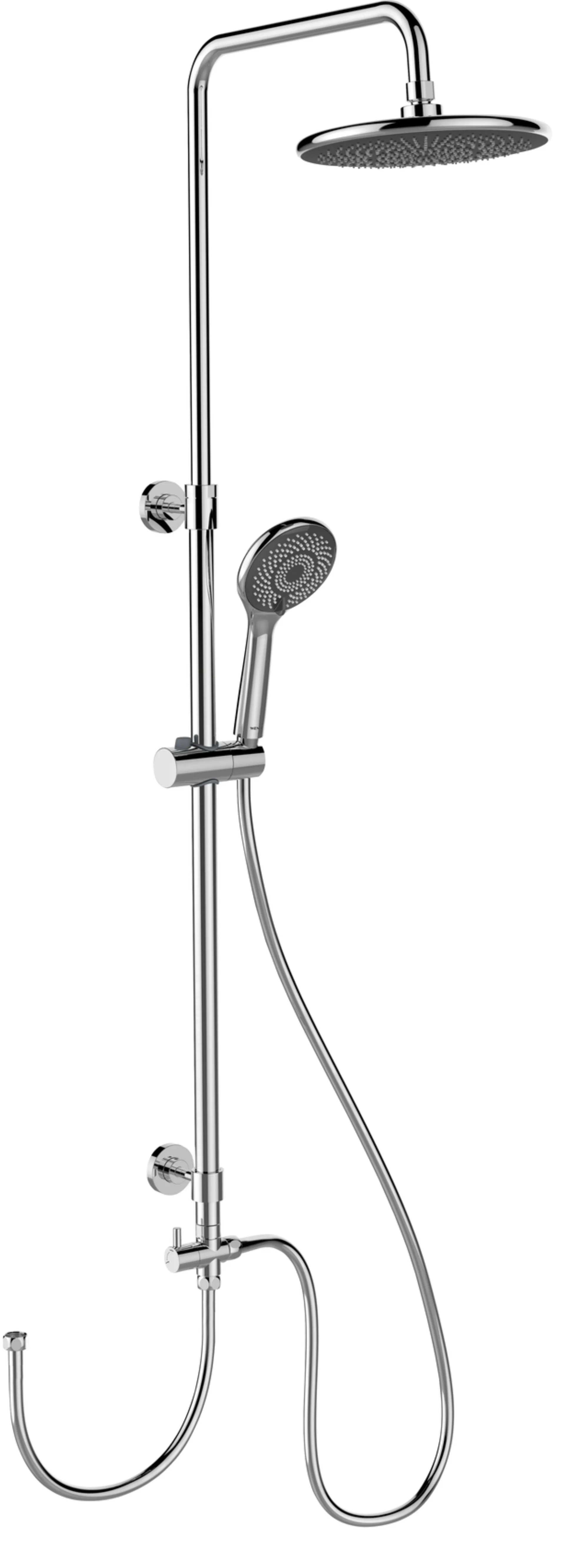 WENKO Duschsystem, Chrom, mit Wassersparsystem, 3 verschiedene Wasserstrahlarten, Edelstahl