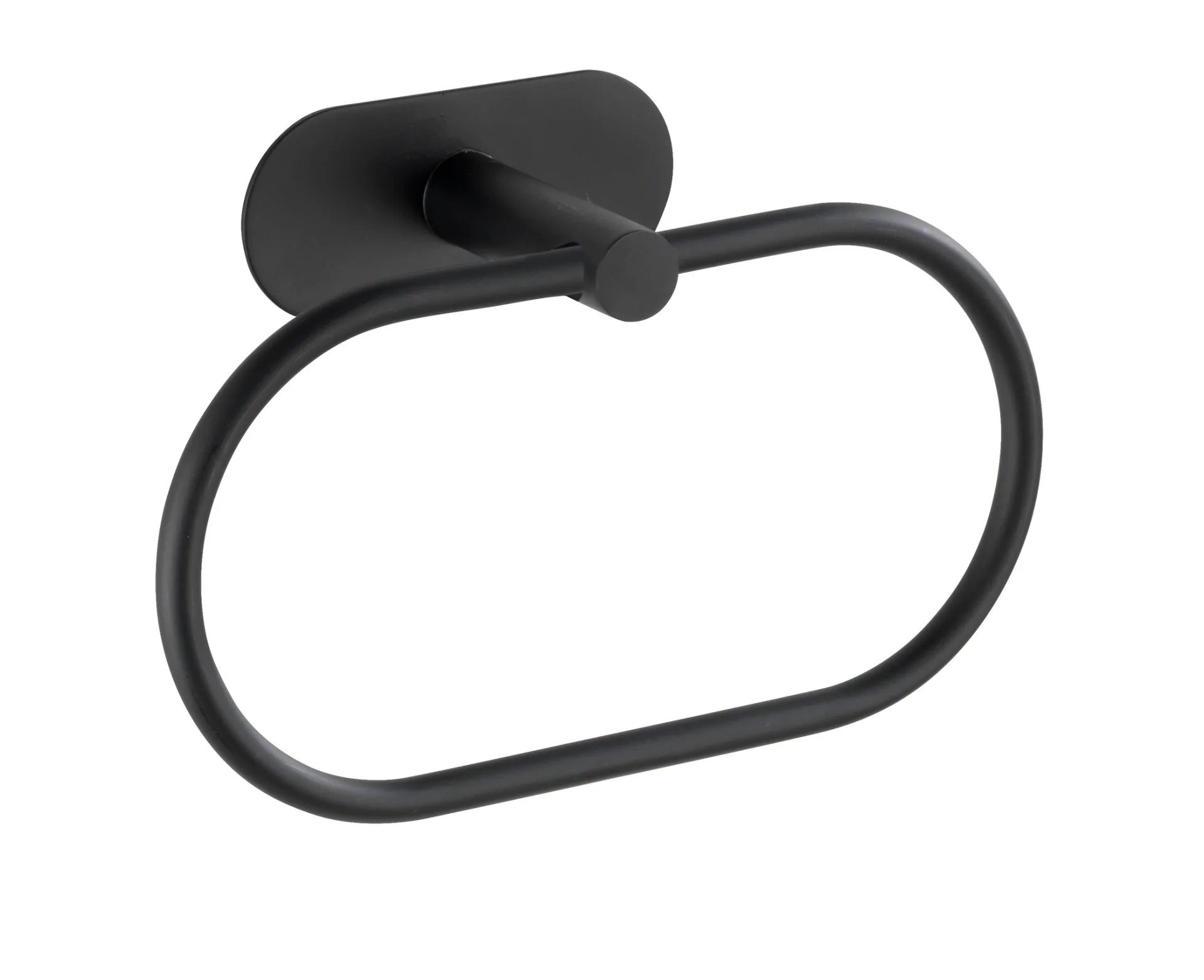 WENKO OREA Handtuchhalter, Schwarz matt, Befestigen ohne Bohren