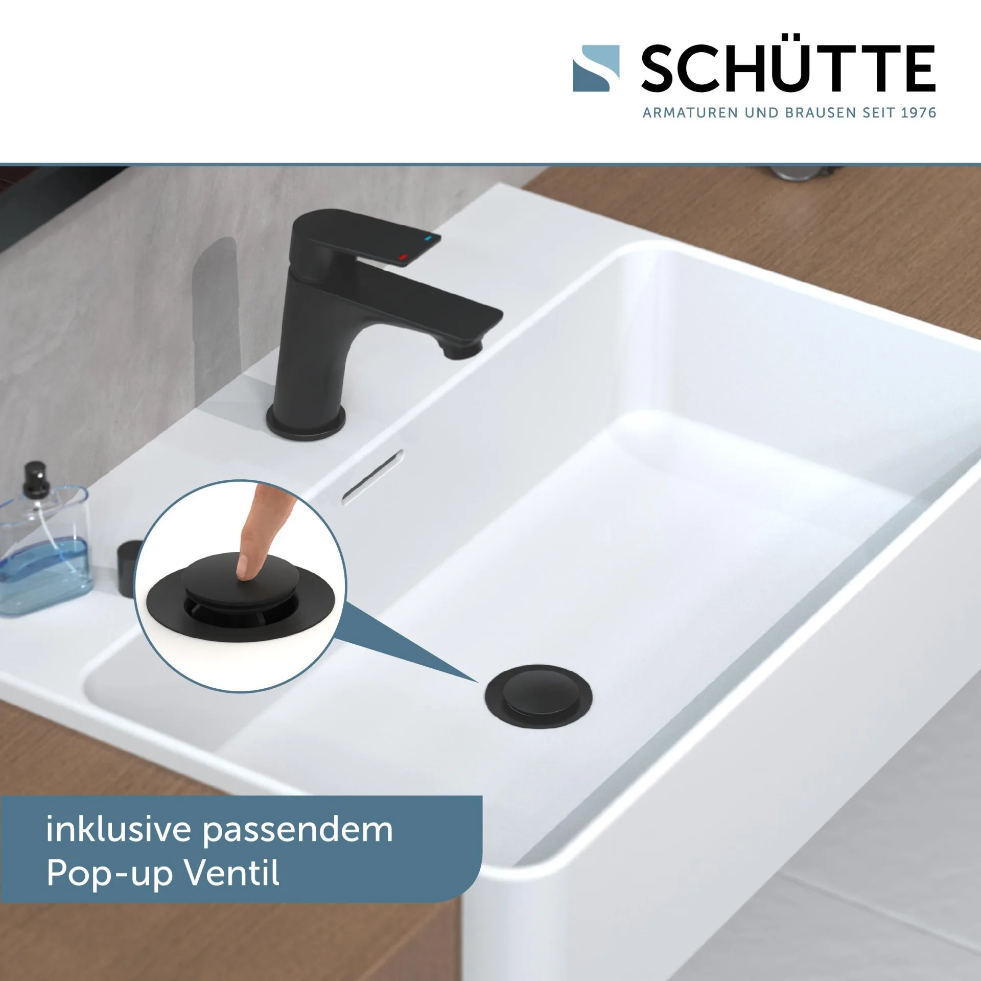 SCHÜTTE BOSTON Waschtischarmatur, Schwarz matt