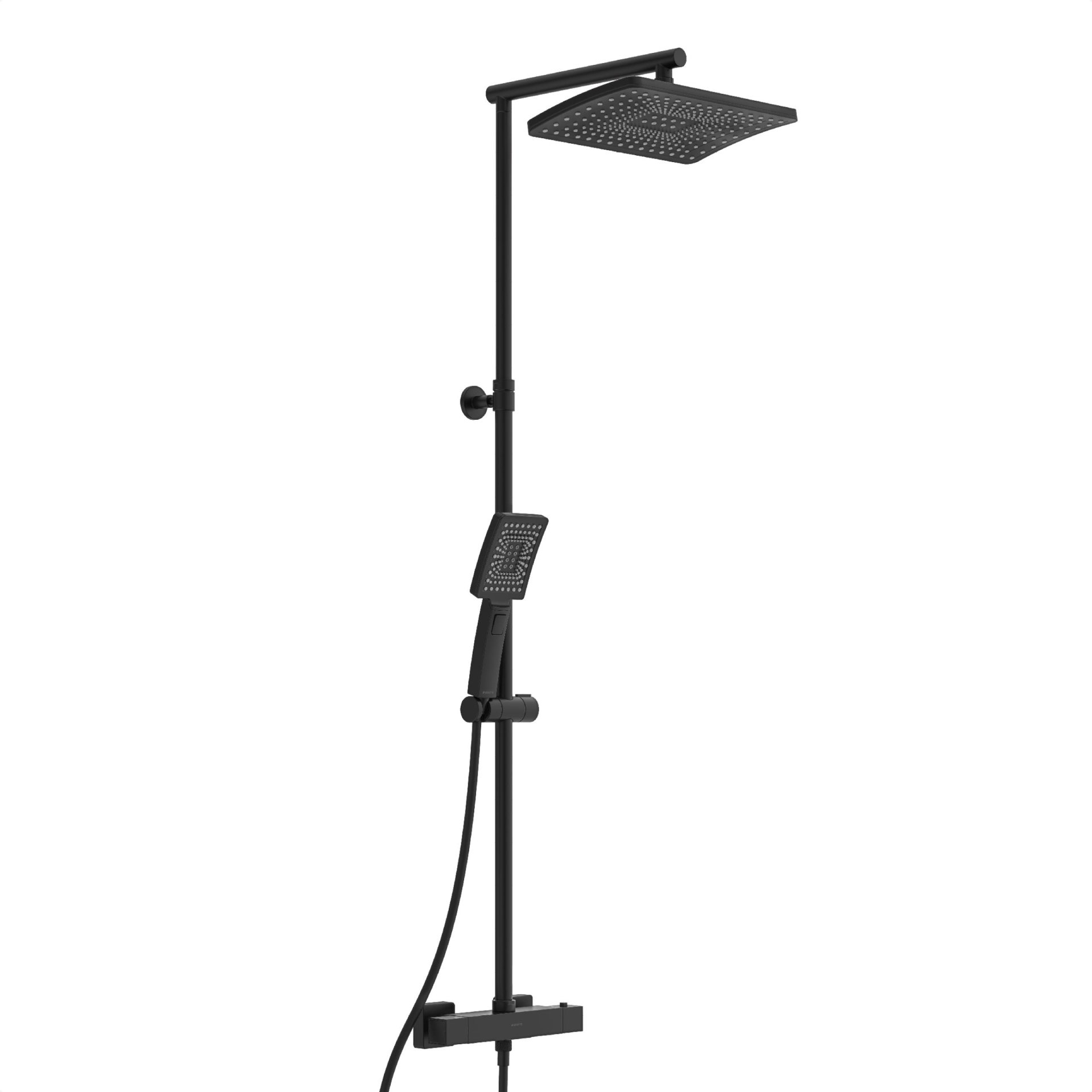 SCHÜTTE TRENTO Überkopf-Brauseset, Schwarz matt, mit Duschthermostat