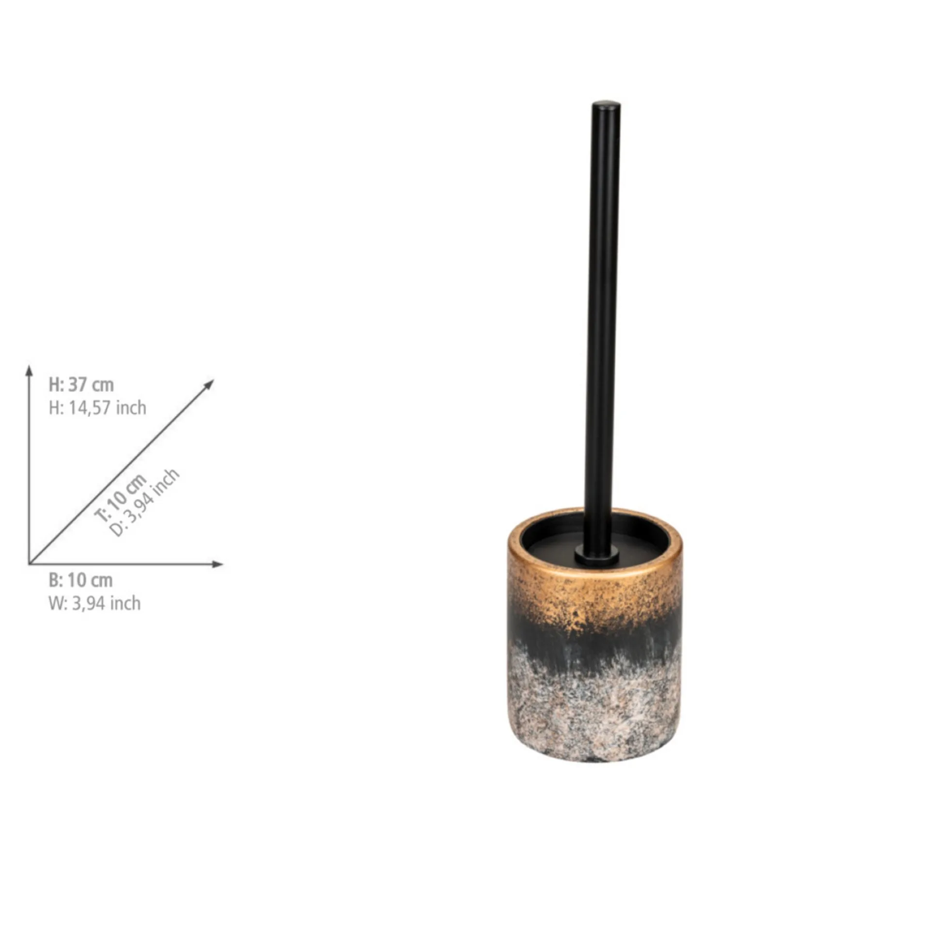 WENKO LACONA Accessoire Set, Gold/Grau, Zahnputzbecher, Seifenspender, WC-Garnitur, Zement