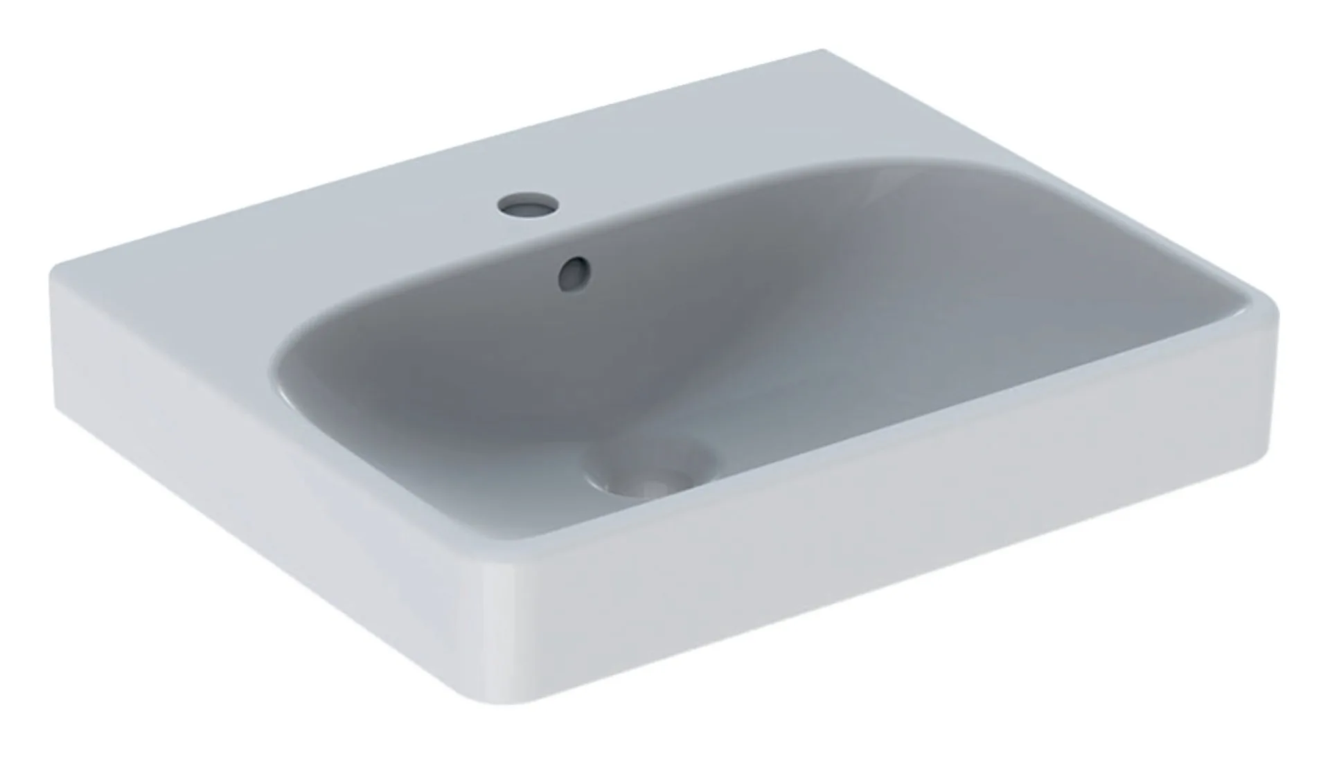 GEBERIT SMYLE SQUARE Waschbecken Keramik 50 cm breit, Weiß, KeraTect
