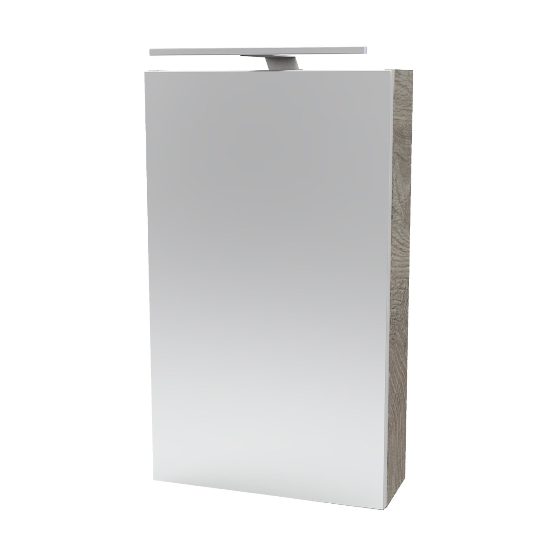 Fackelmann SBC STANFORD Gäste-WC Spiegelschrank 40 cm, Braun hell, links