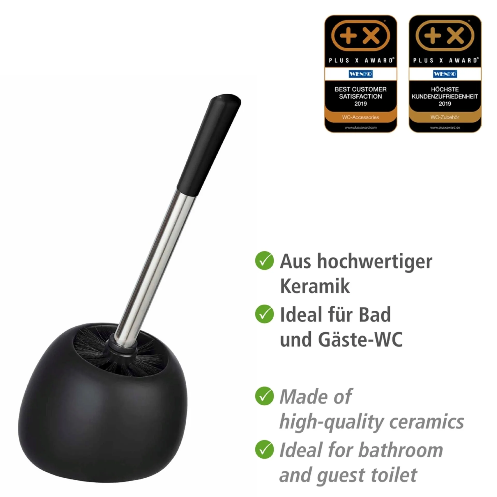 WENKO POLARIS WC-Garnitur, Schwarz matt, Keramik