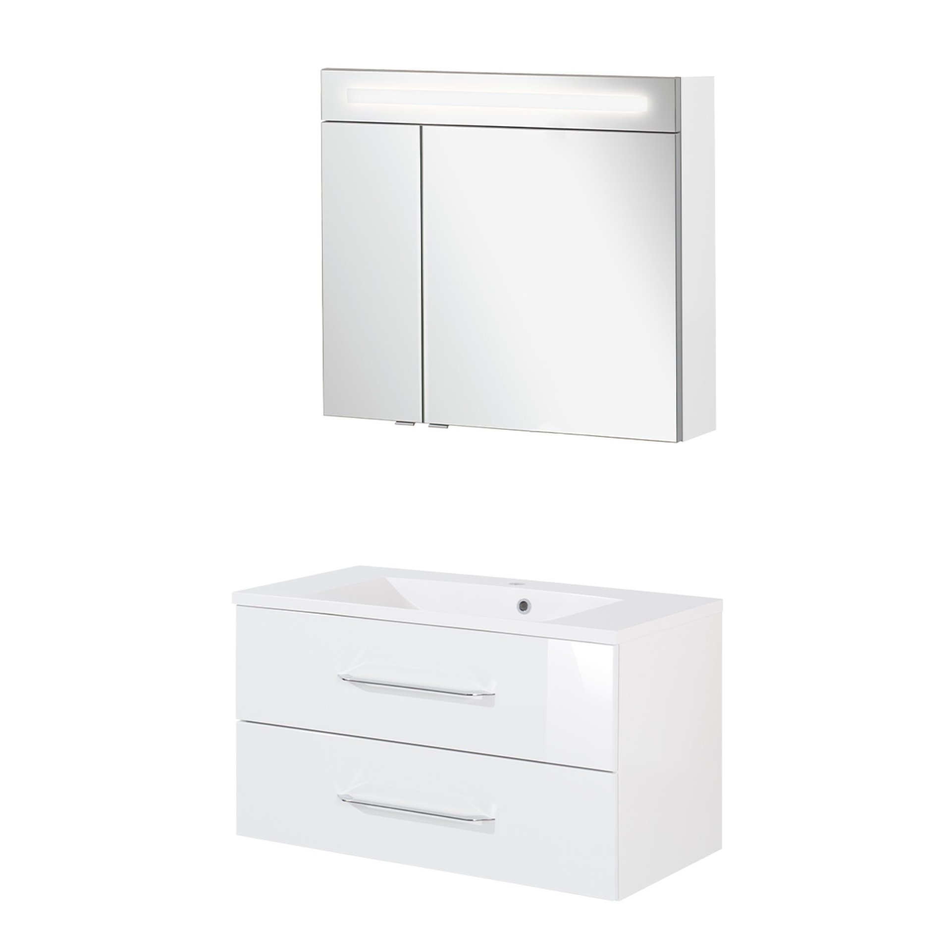 Fackelmann B.CLEVER Badmöbel Set 3-teilig, 90 cm, Weiß