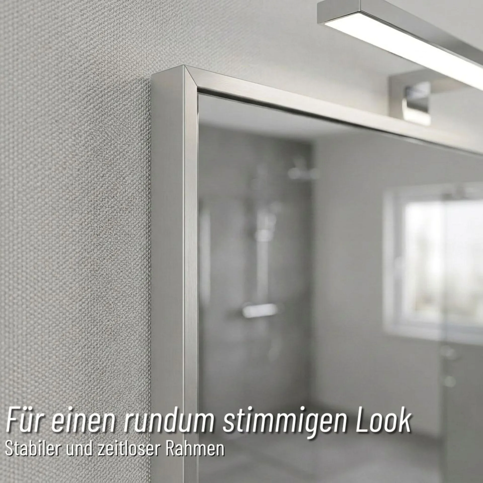 BADEDU OKA Spiegel 60 cm breit mit Aluminiumrahmen