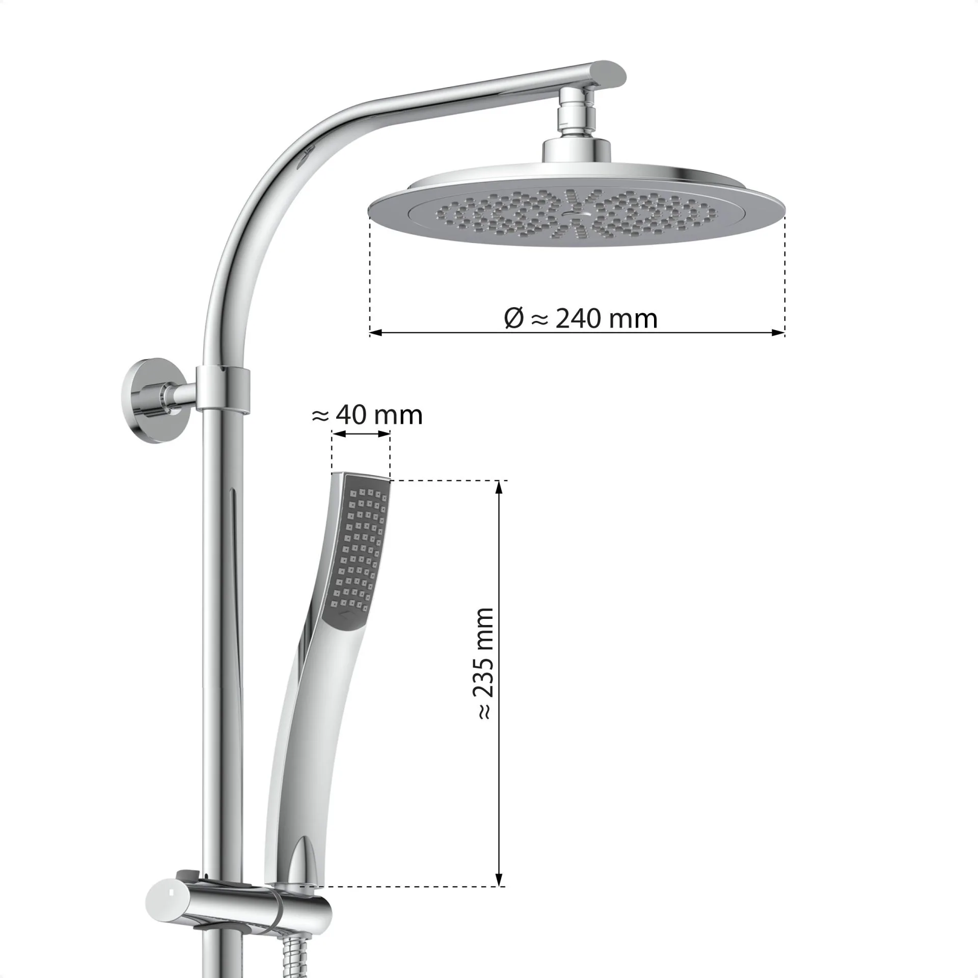 EISL STILOVAL Überkopf-Brauseset, Chrom