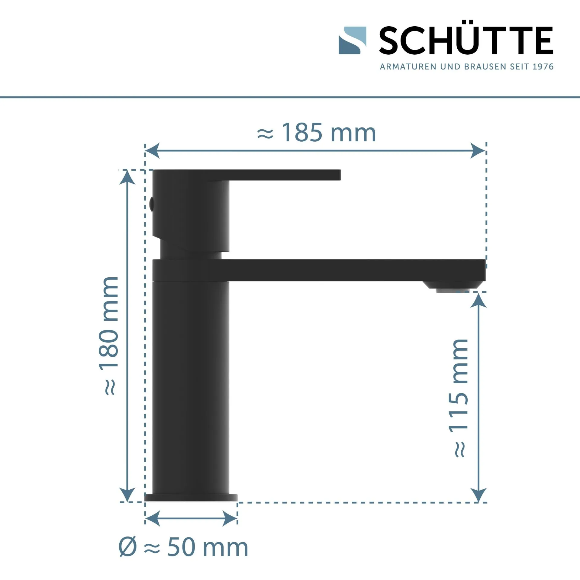 SCHÜTTE MANHATTAN Waschtischarmatur, Schwarz matt