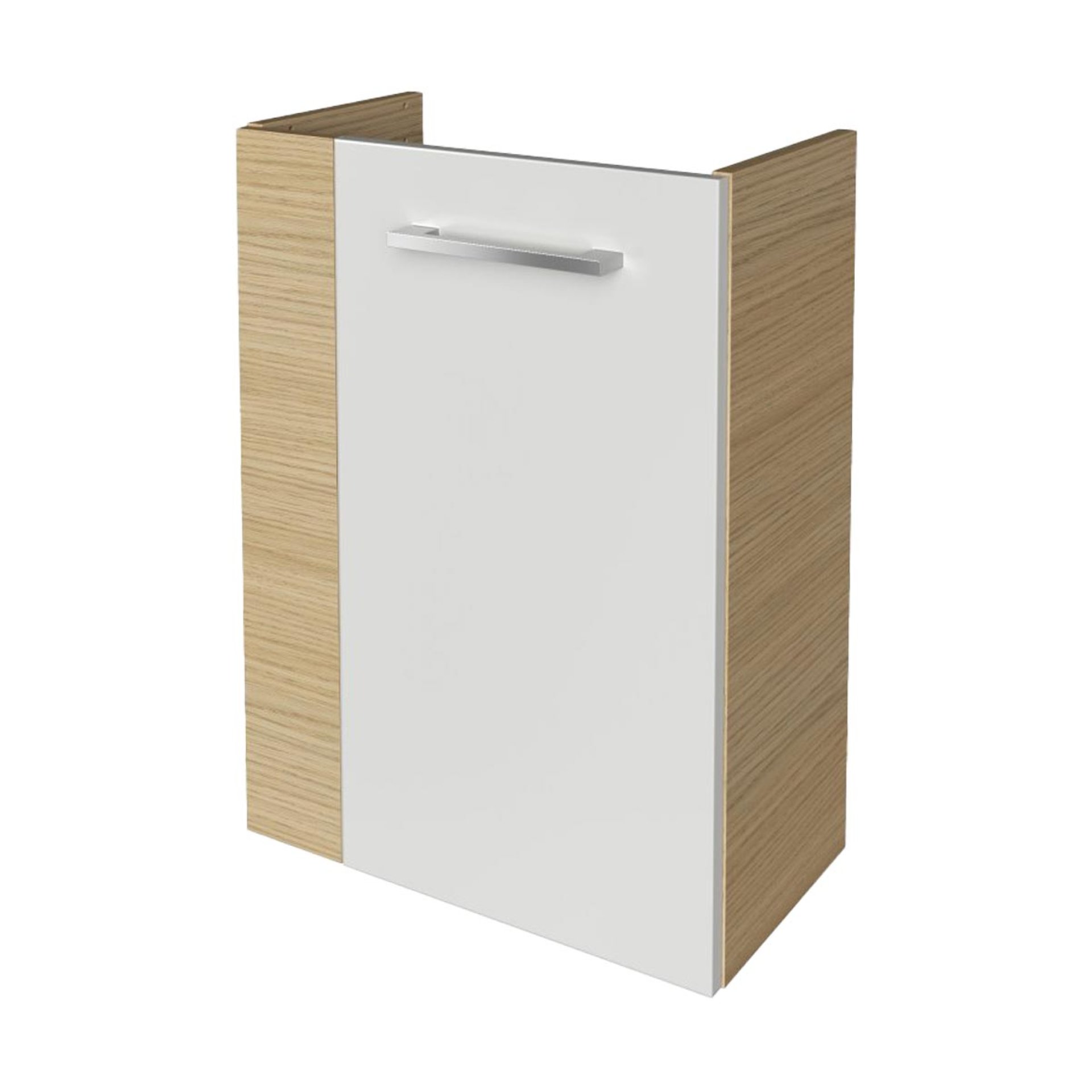 Fackelmann SBC B. STYLE Waschbeckenunterschrank 45 cm, Braun hell/Weiß, rechts