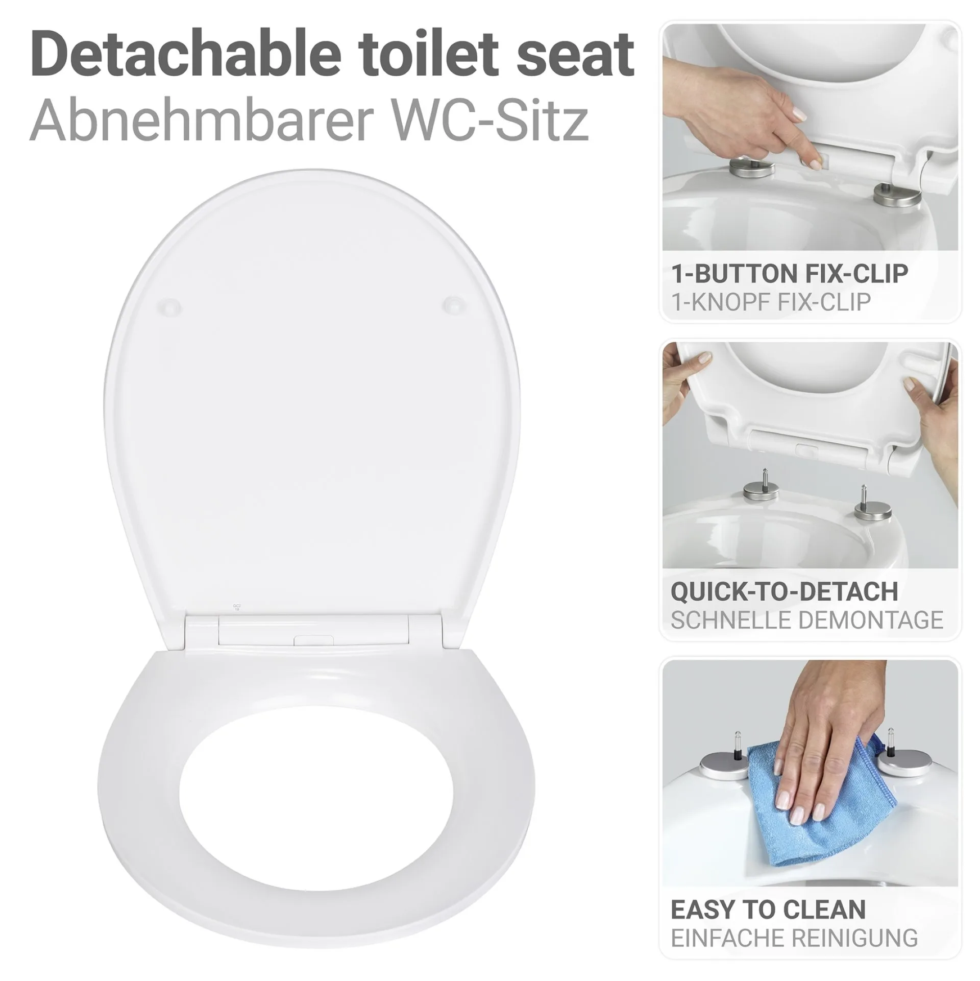 WENKO MENIN WC-Sitz, Weiß, mit Absenkautomatik