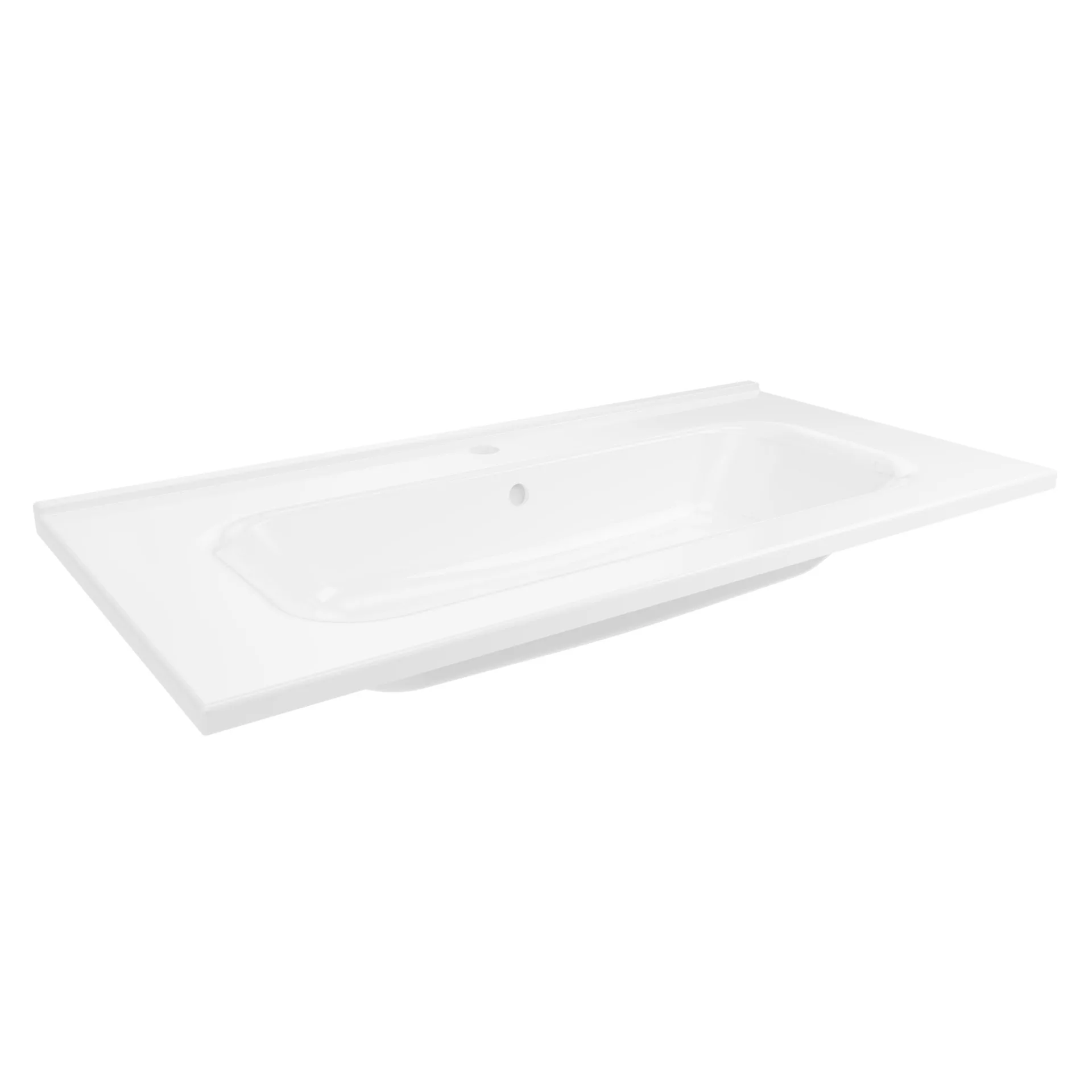 FACKELMANN B.PARIS Waschbecken mit Unterschrank 90 cm breit, Grau, Waschbecken Gussmarmor Weiß