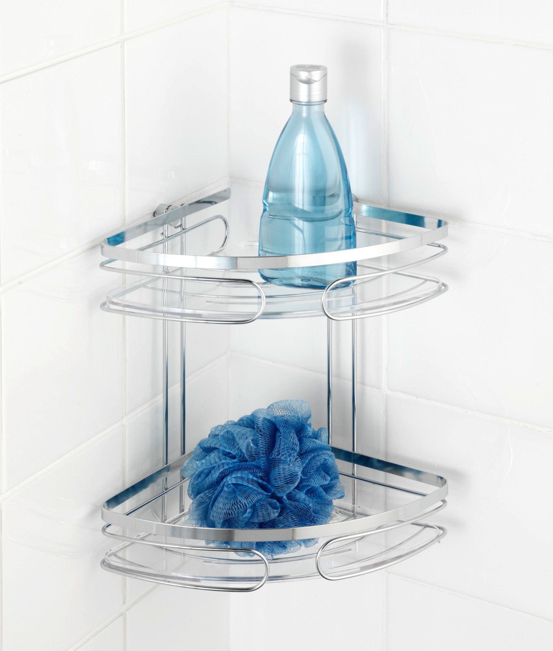 WENKO PREMIUM Dusch Eckablage, Chrom, 2 Etagen, Edelstahl rostfrei