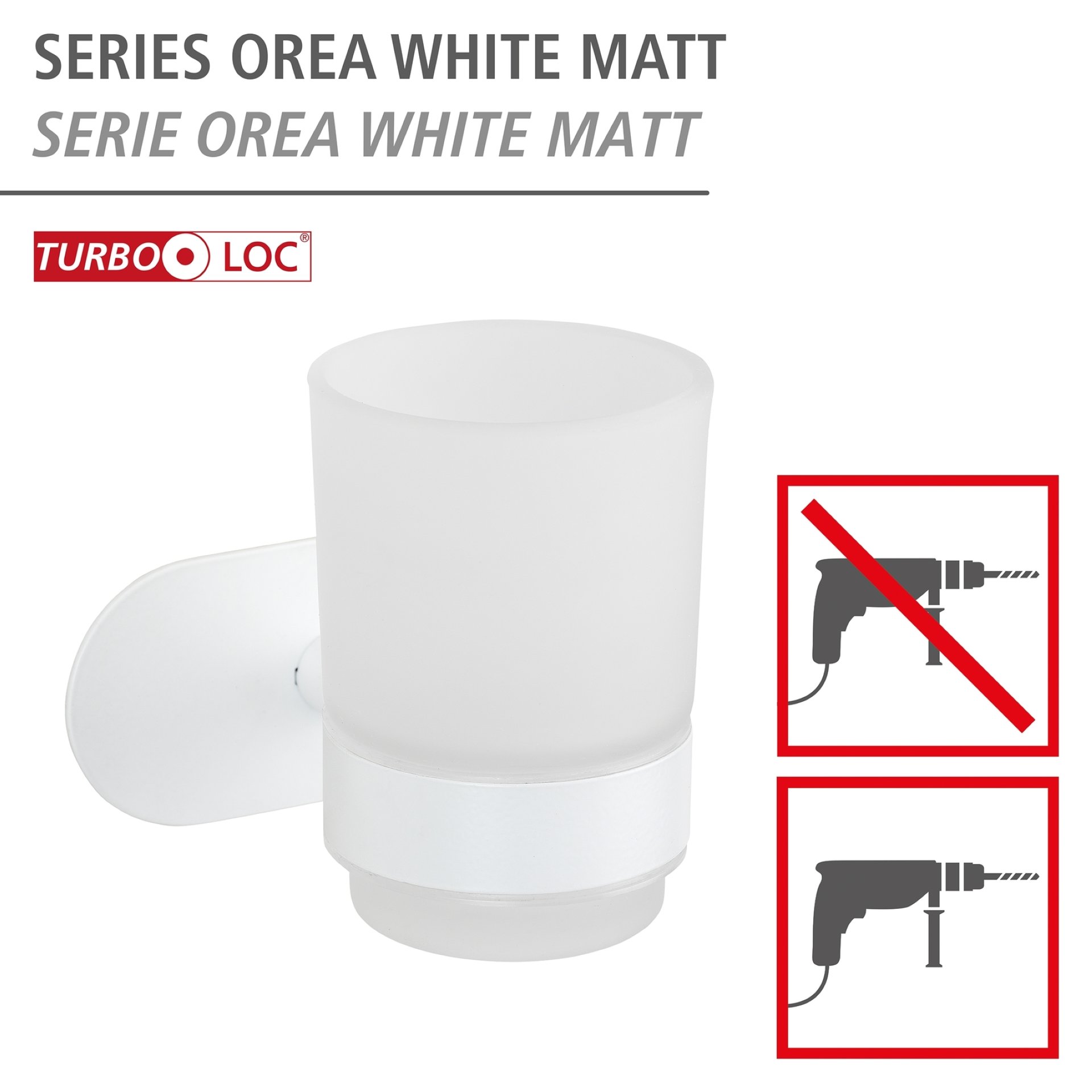 WENKO OREA Zahnputzbecher, Weiß matt, Edelstahl rostfrei