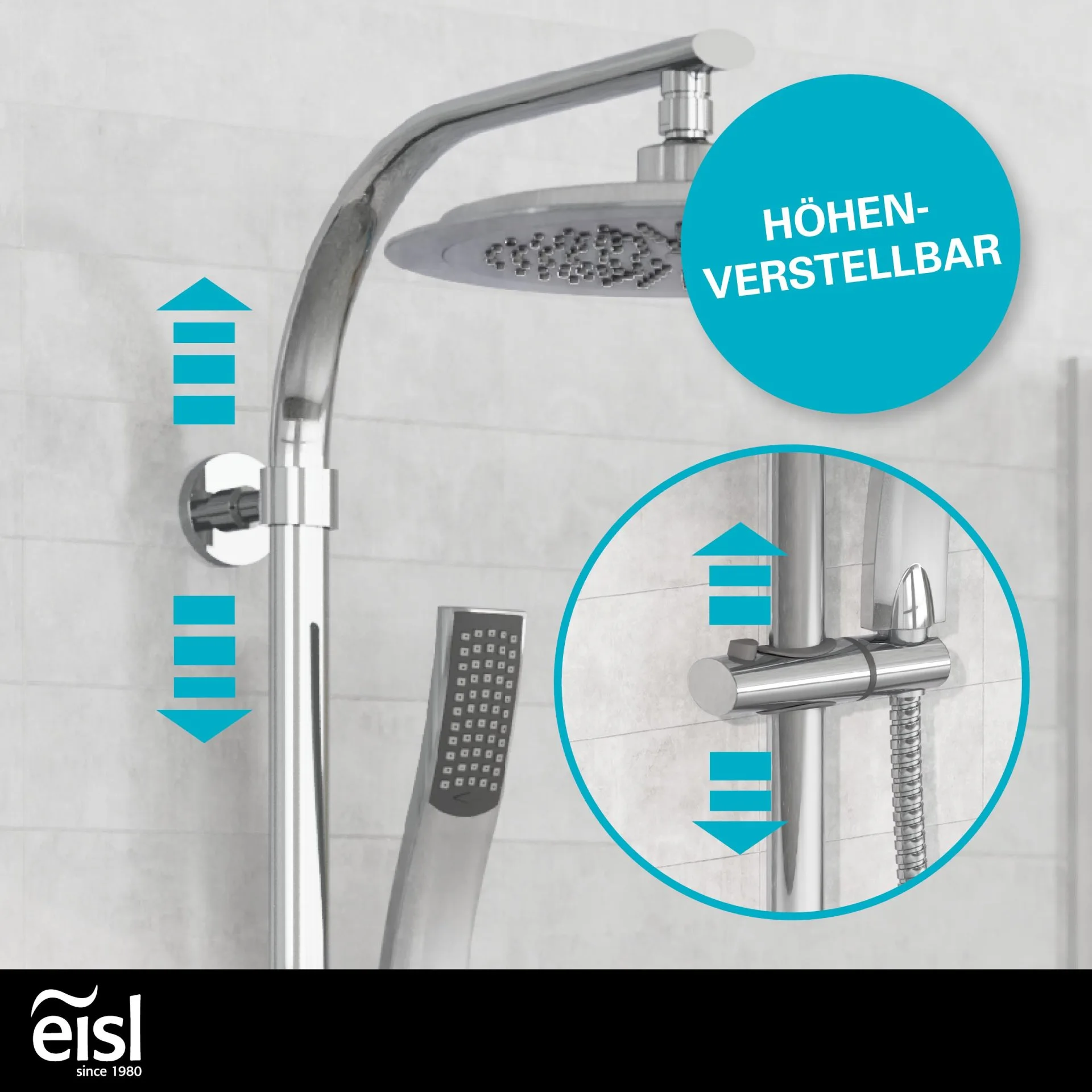 EISL STILOVAL Überkopf-Brauseset, Chrom