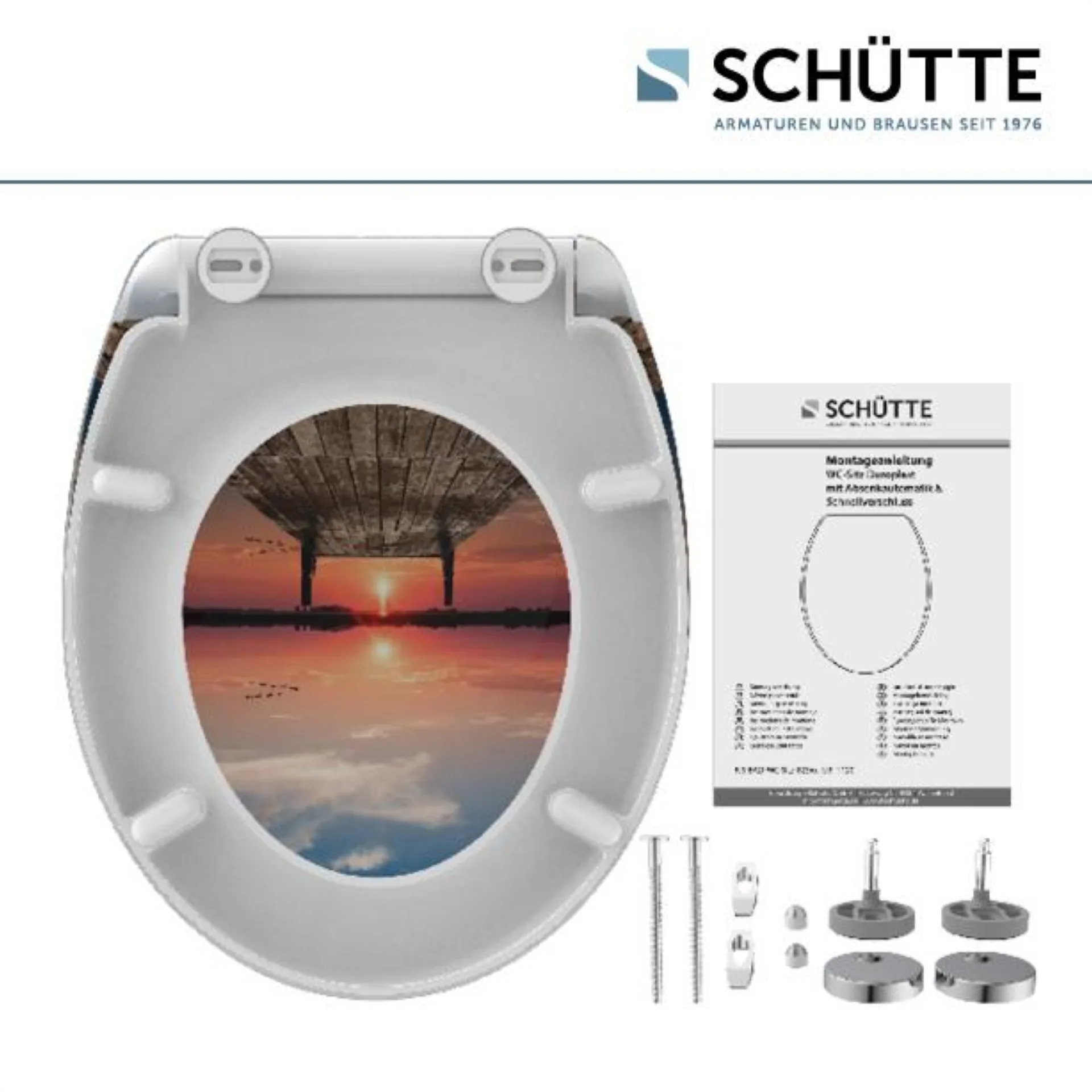 SCHÜTTE SUNSET SKY WC-Sitz, Kunststoff, mit Absenkautomatik und Schnellverschluss
