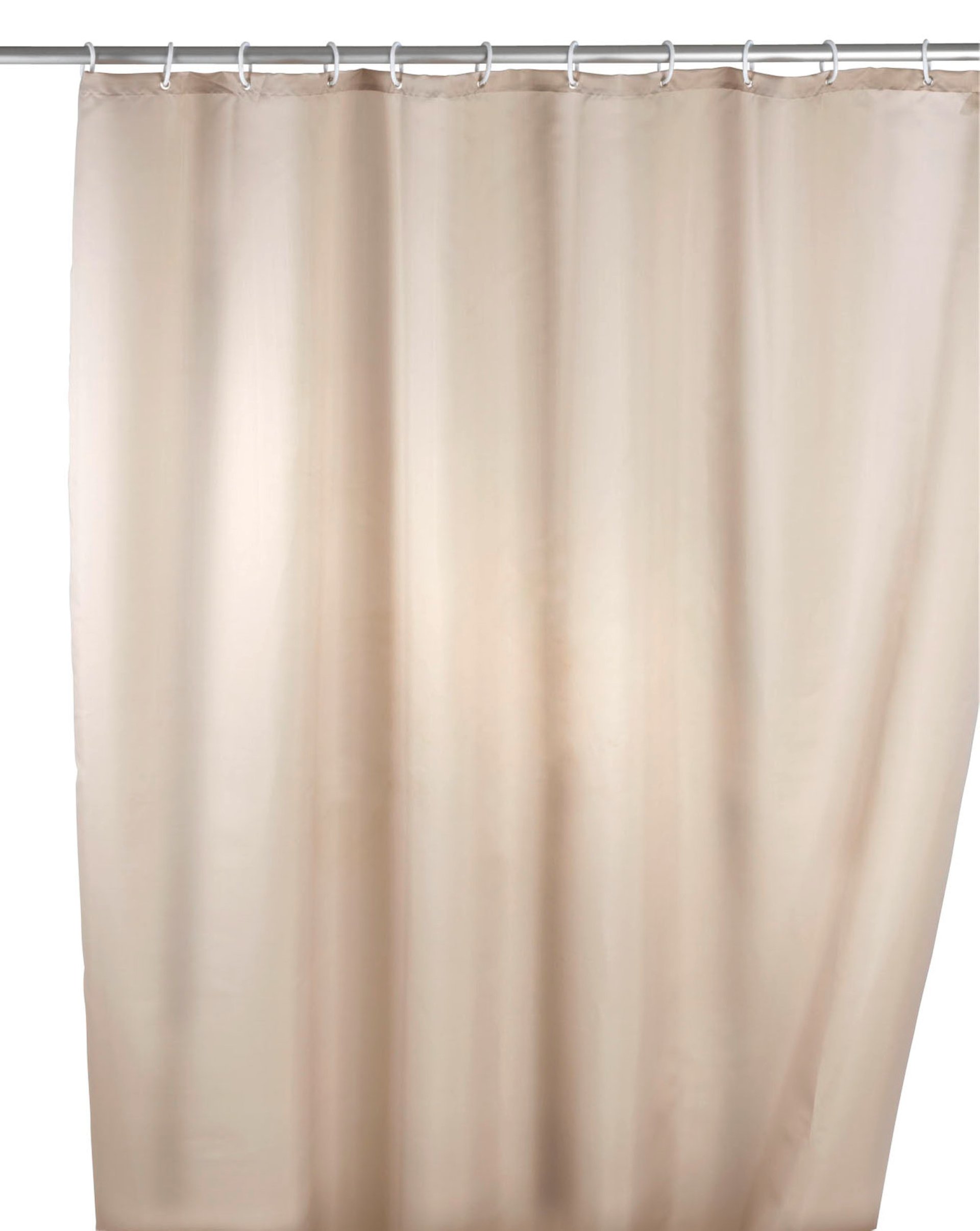 WENKO UNI Duschvorhang 180 x 200 cm, Beige, waschbar