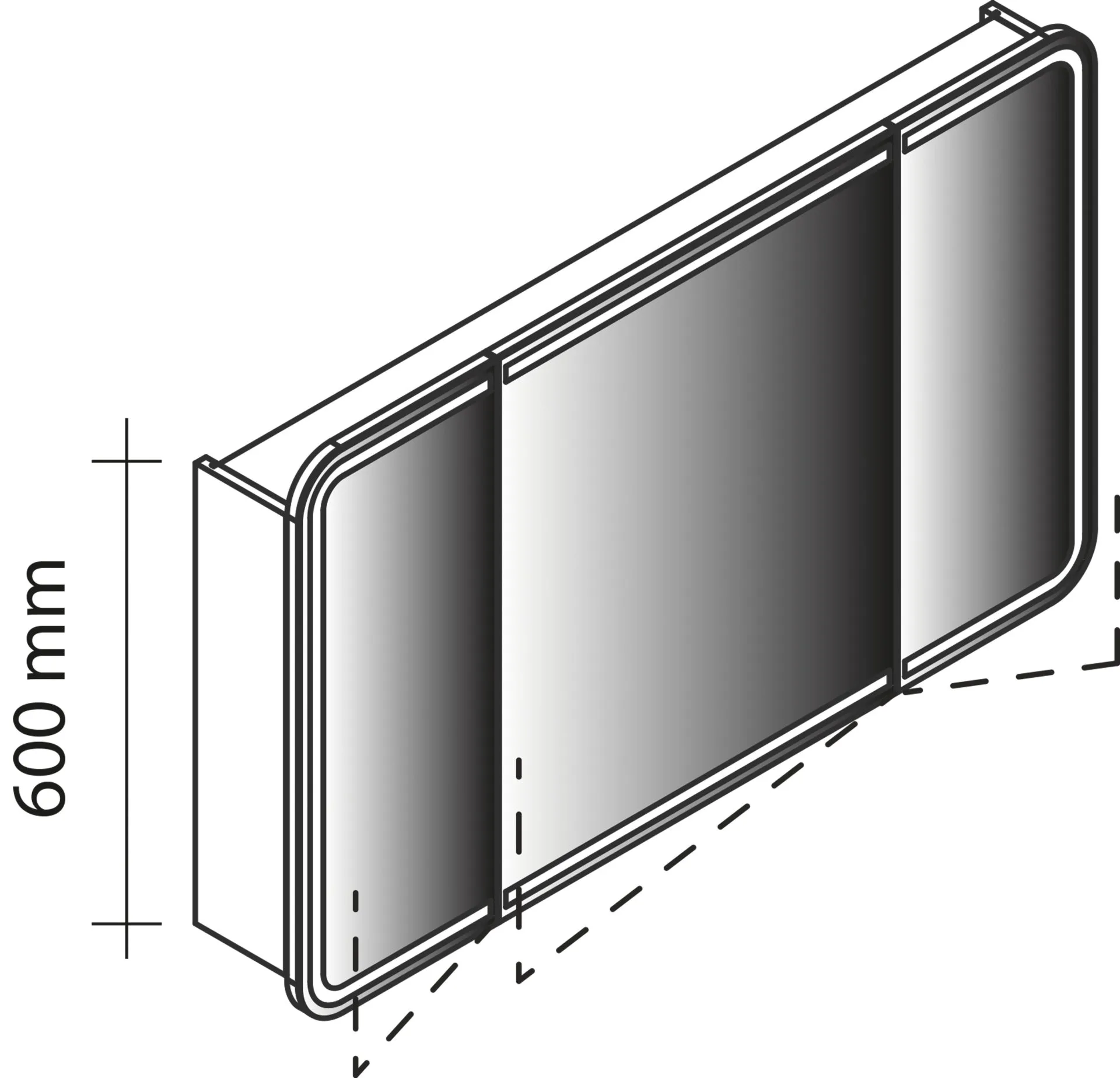 LANZET M9 LED Spiegelschrank 120 cm breit, Braun hell