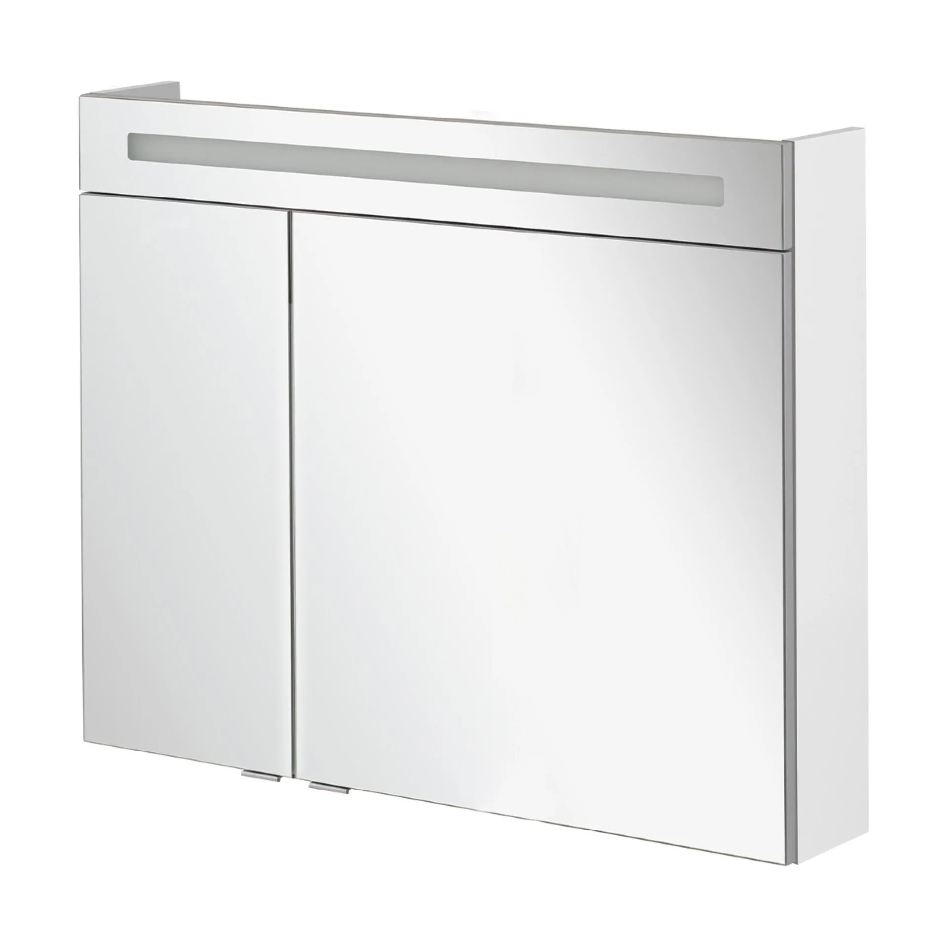 FACKELMANN B.CLEVER Waschtisch Set mit Spiegelschrank 90 cm breit, Weiß, Waschbecken Gussmarmor Weiß