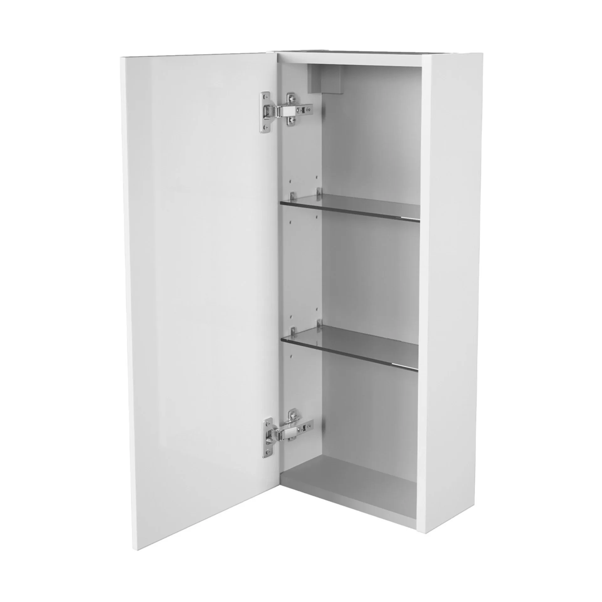 FACKELMANN MILANO Badmöbel Set 5-teilig 88 cm breit, Weiß, Waschbecken Keramik Weiß + LED Spiegelschrank + Unterschrank + Hängeschrank