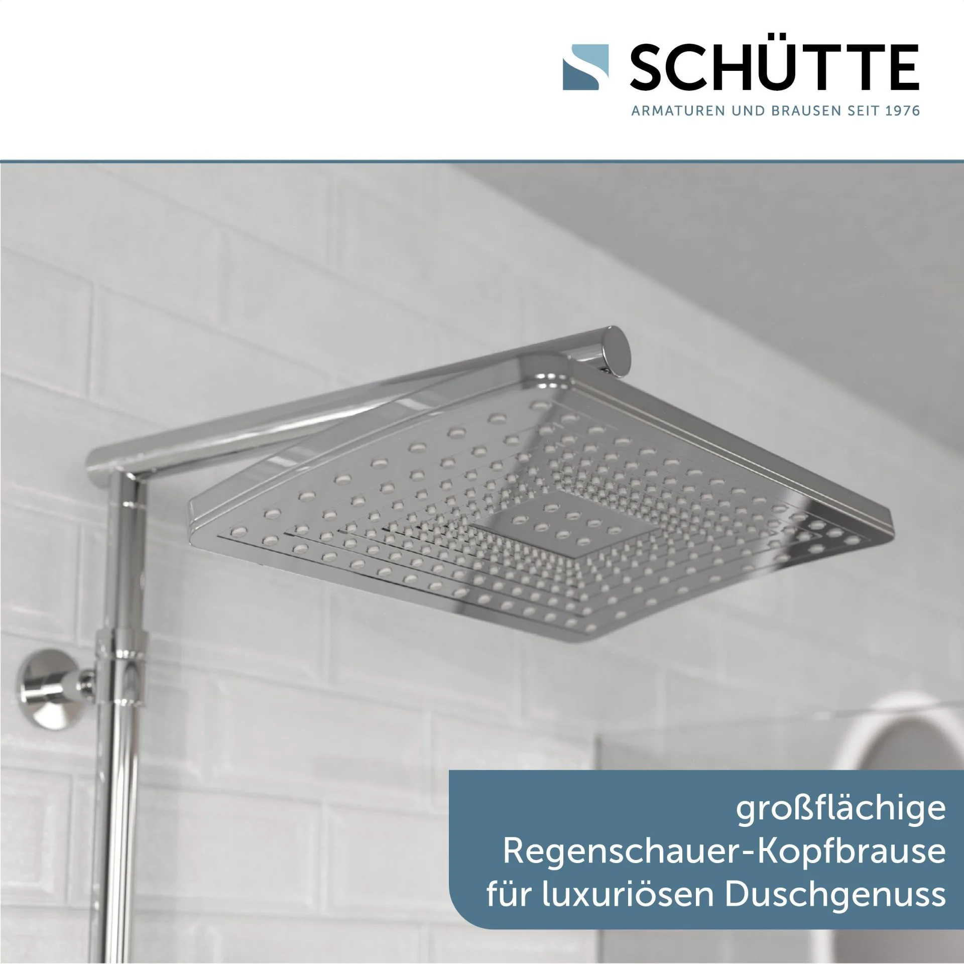 SCHÜTTE TRENTO Überkopf-Brauseset, Chrom, mit Duschthermostat