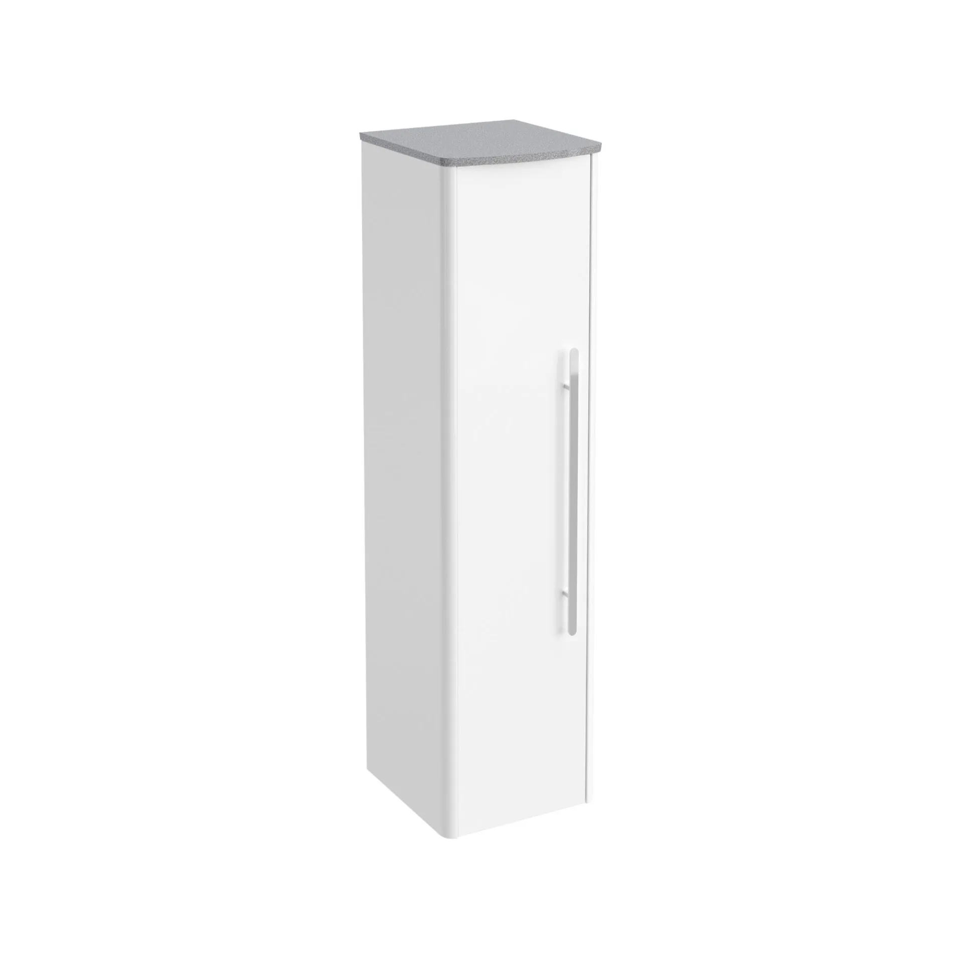 Lanzet CLASSICO Midischrank, Weiß/Grau-Metallic, links