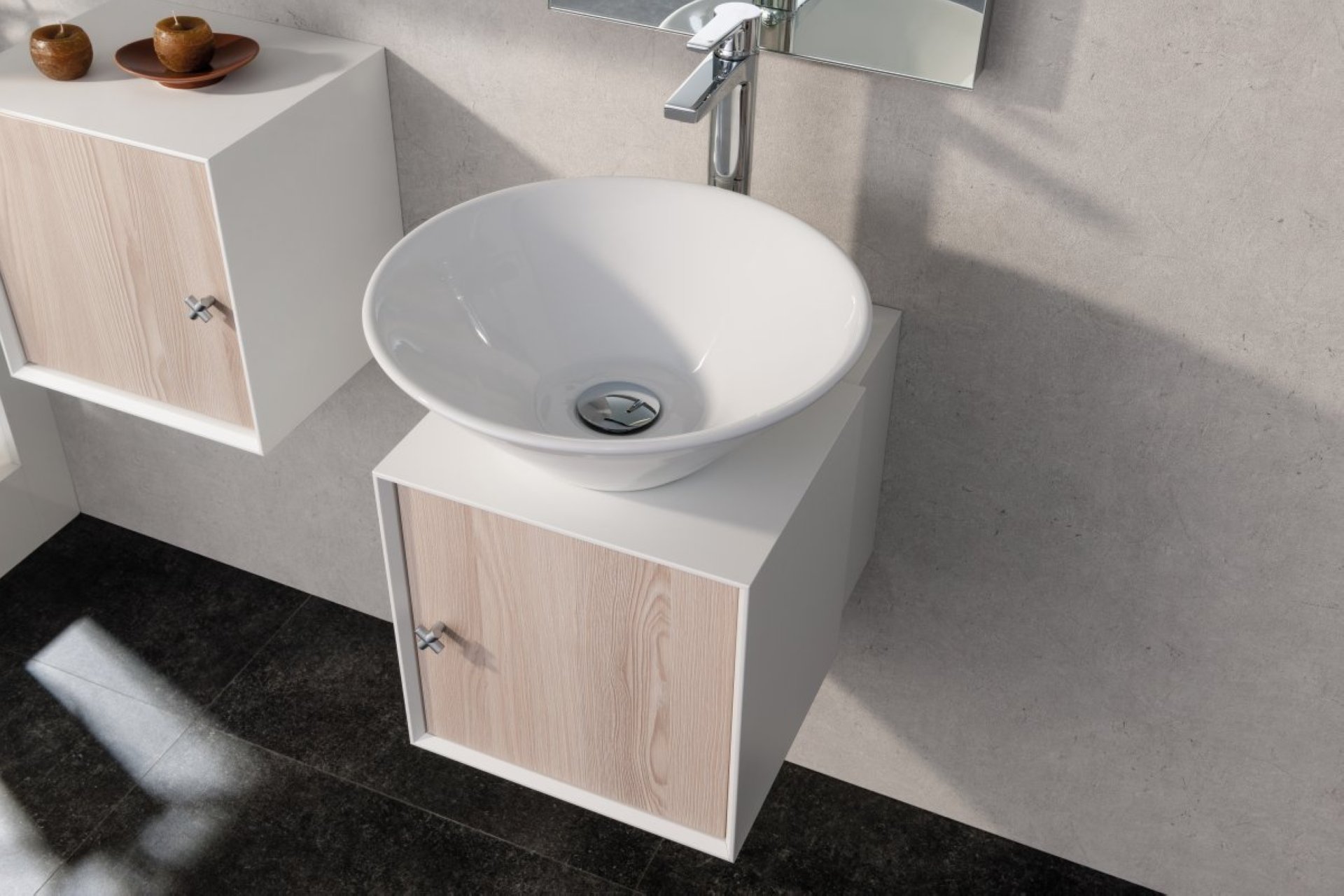 FACKELMANN ix! Aufsatzwaschbecken Ø 42 cm, Keramik, rund