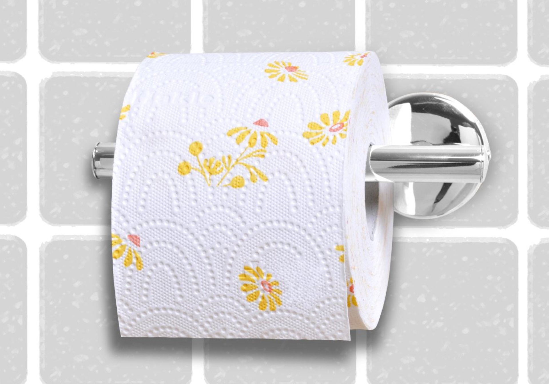 Fackelmann VISION Toilettenpapierhalter + Bevorrater, Chrom glänzend