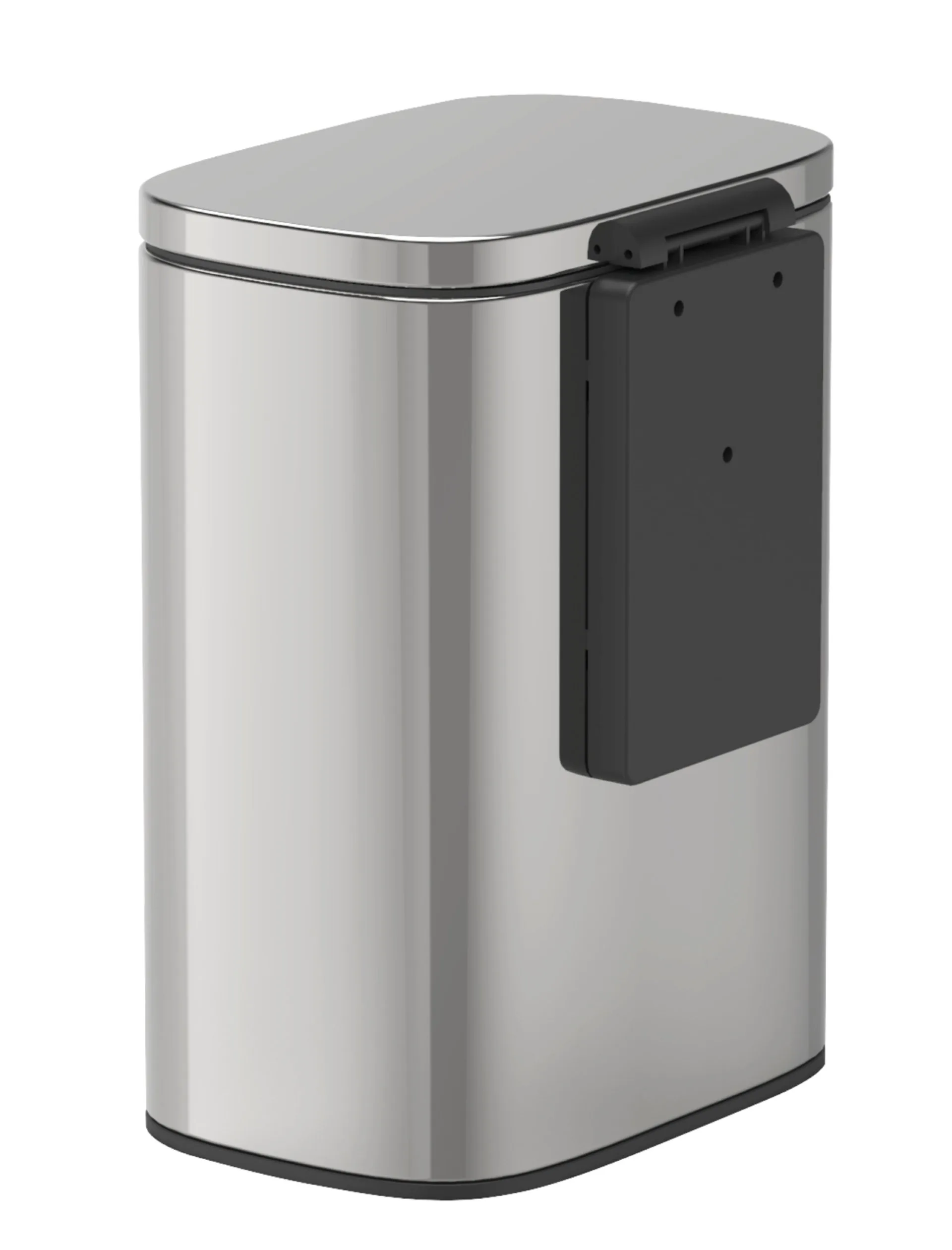 WENKO SARE Kosmetikeimer 5 Liter, Silber glänzend, mit Absenkautomatik, zur Wandmontage
