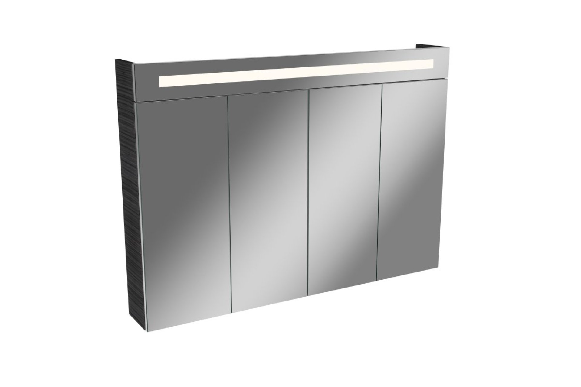 Fackelmann LED Spiegelschrank TWINDY 110 cm, Braun dunkel, Falttüren