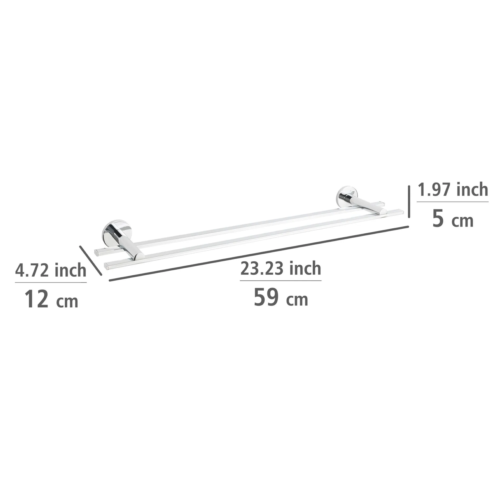 WENKO ISERA Duo Handtuchhalter 60 cm breit, Chrom, UV-Loc