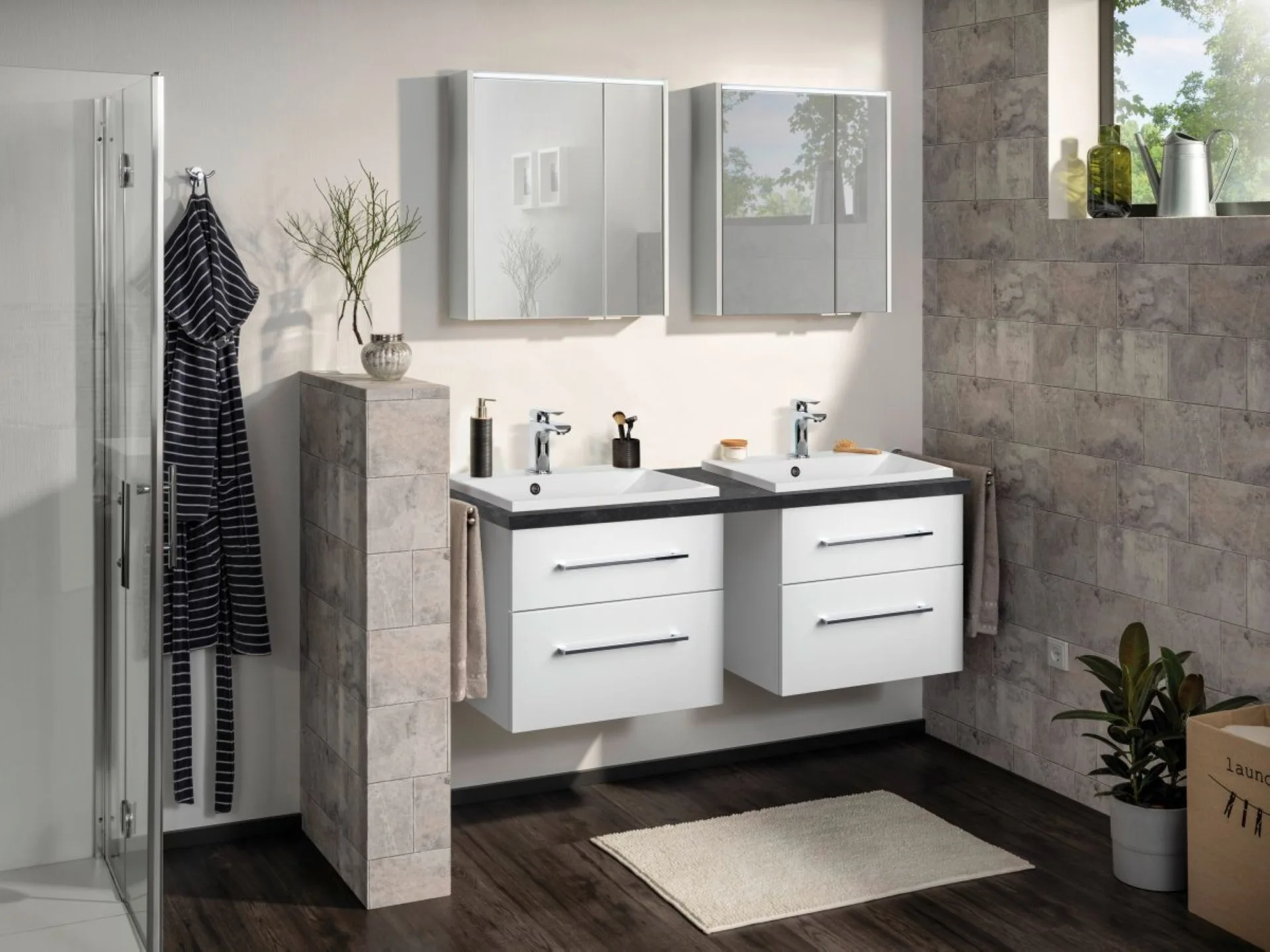 FACKELMANN HYPE 3.0 Waschbecken 60 cm breit, Weiß, Gussmarmor