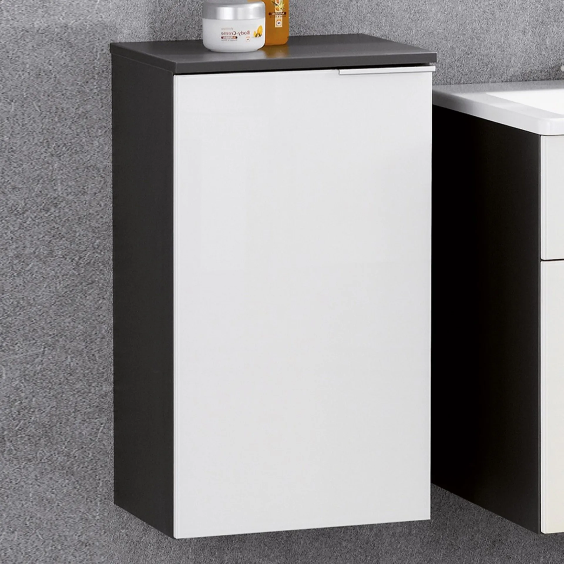 FACKELMANN KARA Unterschrank 41 cm breit, Weiß/Anthrazit, Türanschlag rechts