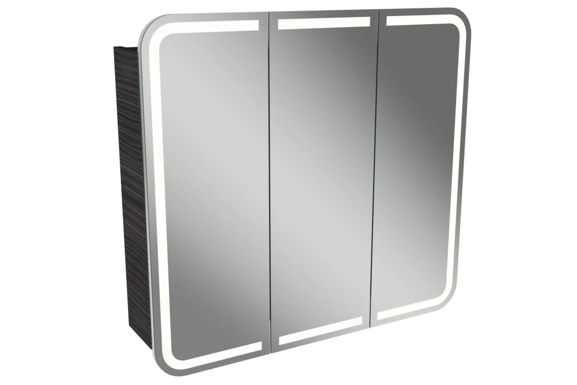 LANZET M9 LED Spiegelschrank 80 cm breit, Anthrazit Holzoptik