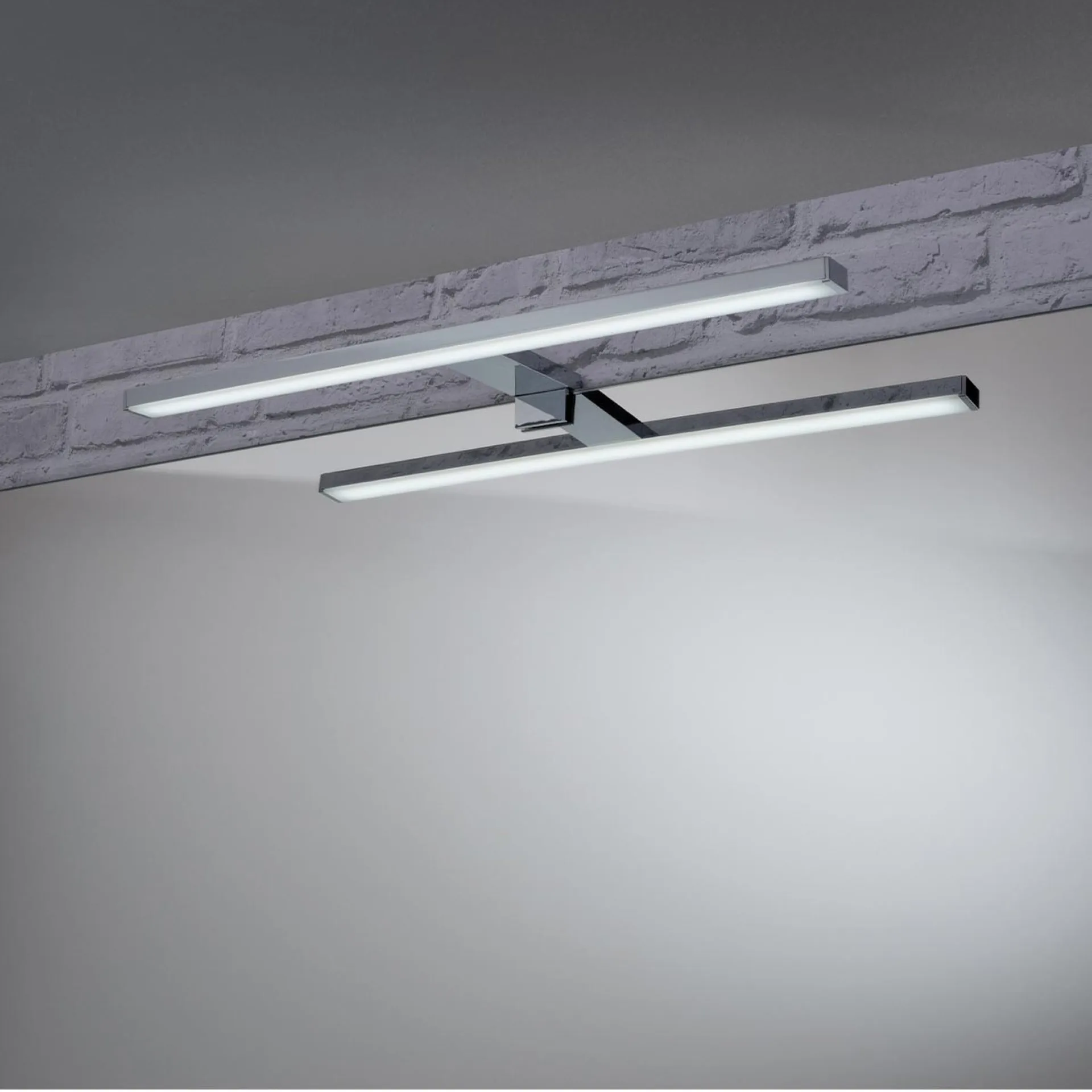 FACKELMANN B.CLEVER Waschtisch Set mit Spiegel 90 cm breit, Weiß, Waschbecken Gussmarmor Weiß + LED Aufsatzleuchte