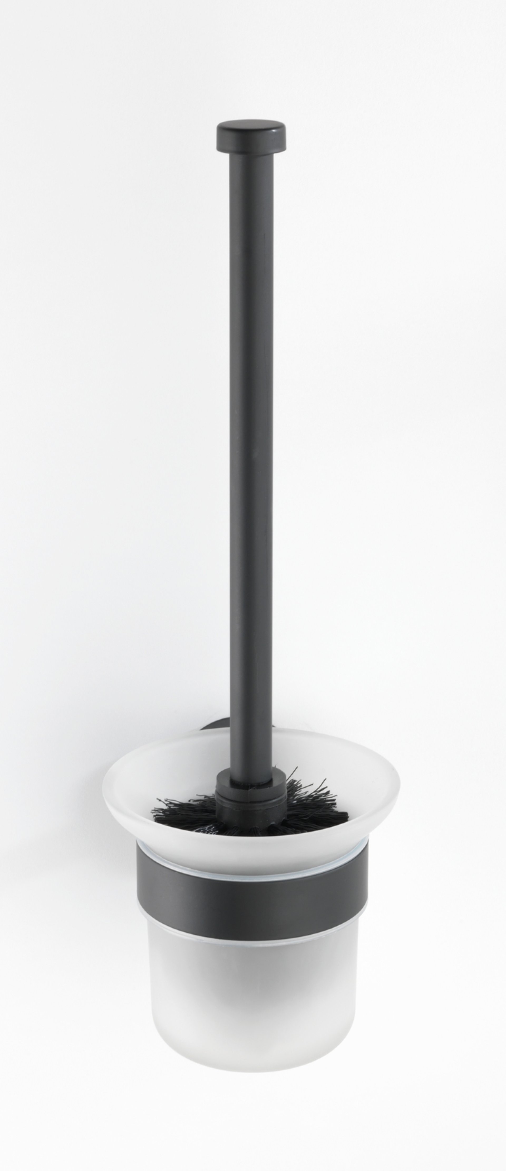 WENKO BOSIO WC-Garnitur, Schwarz matt, Edelstahl rostfrei