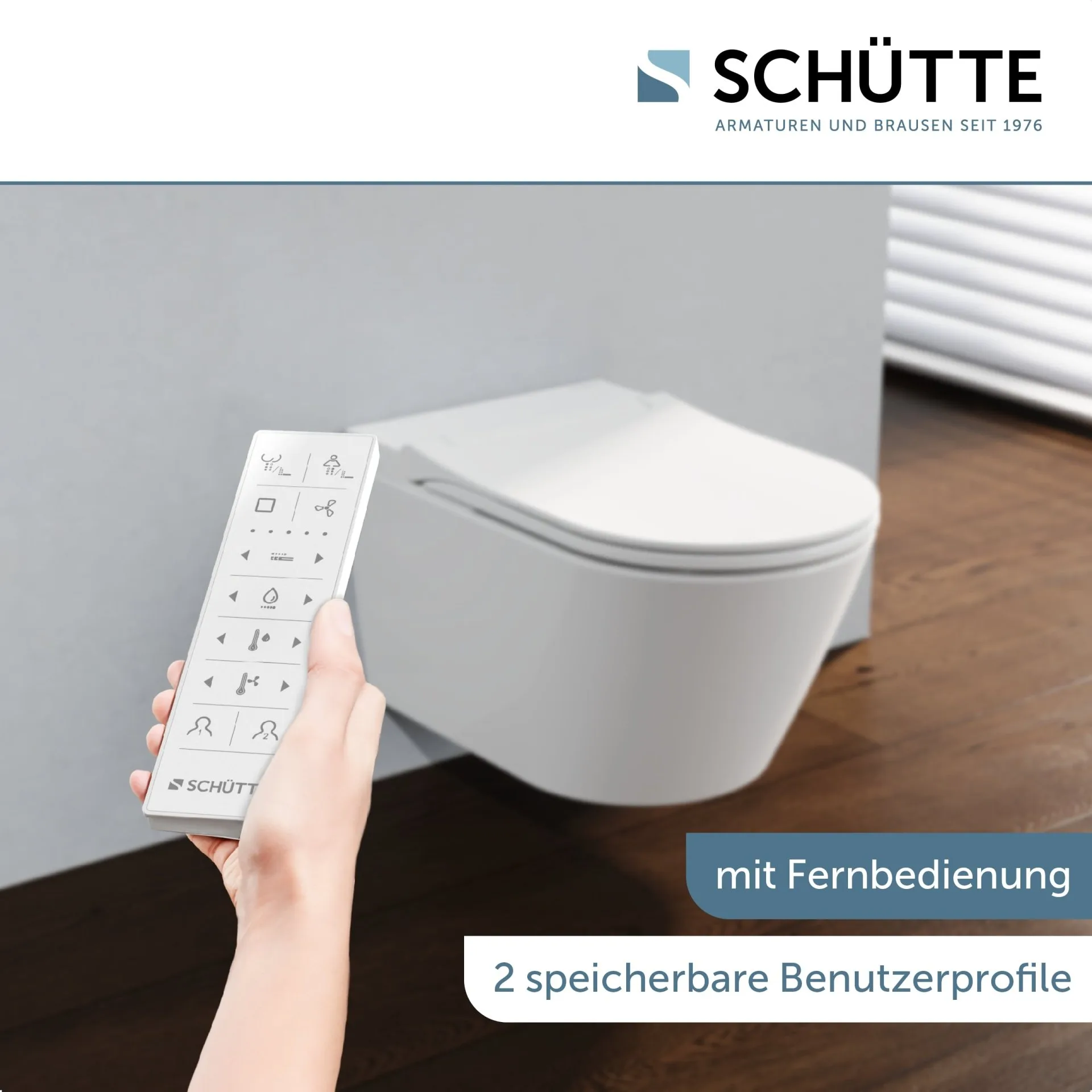 Schütte CESARI PREMIUM Dusch WC, Weiß, spülrandlos, Slim