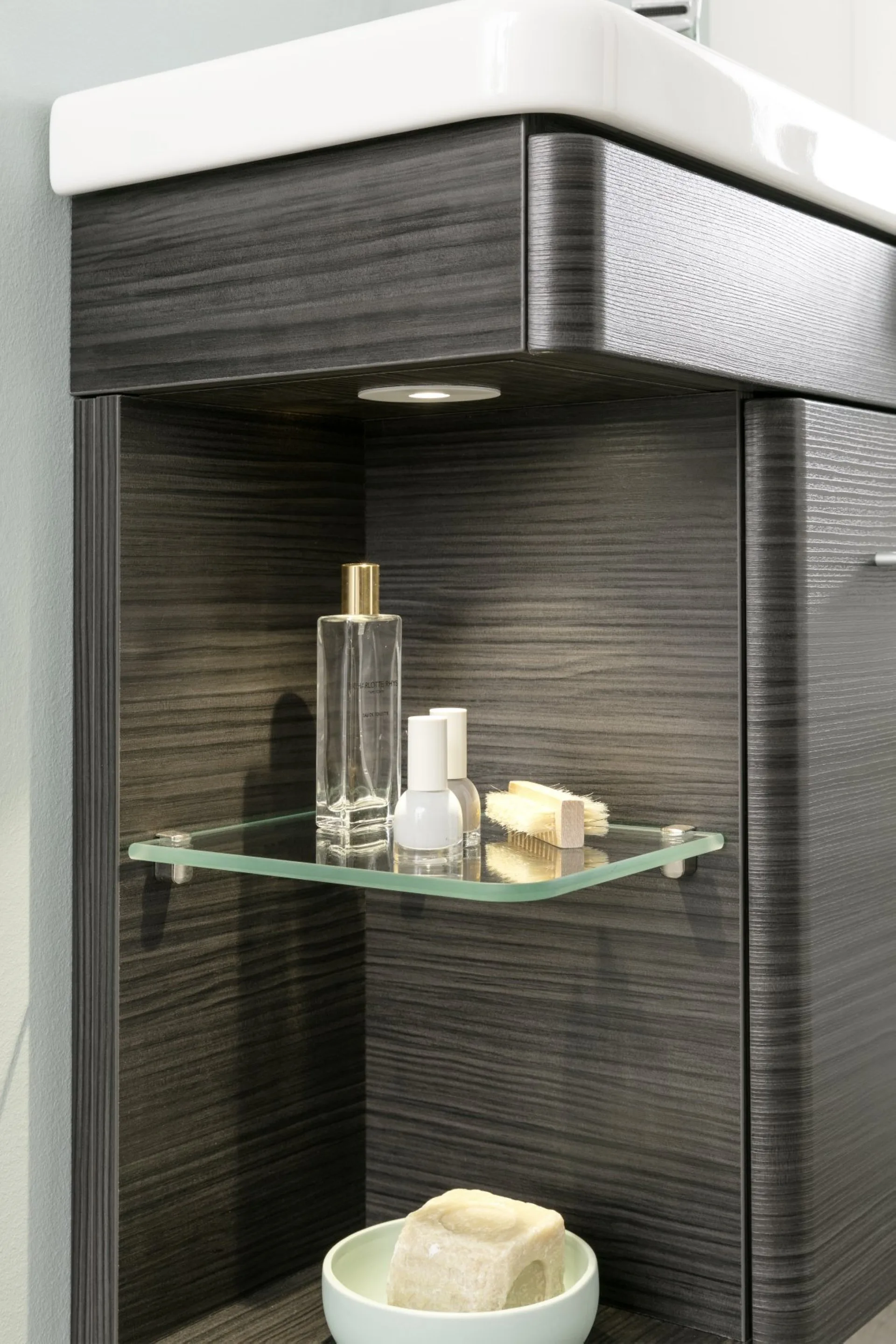 LANZET K8 Gäste WC Waschtischunterschrank 55 cm, Schwarz