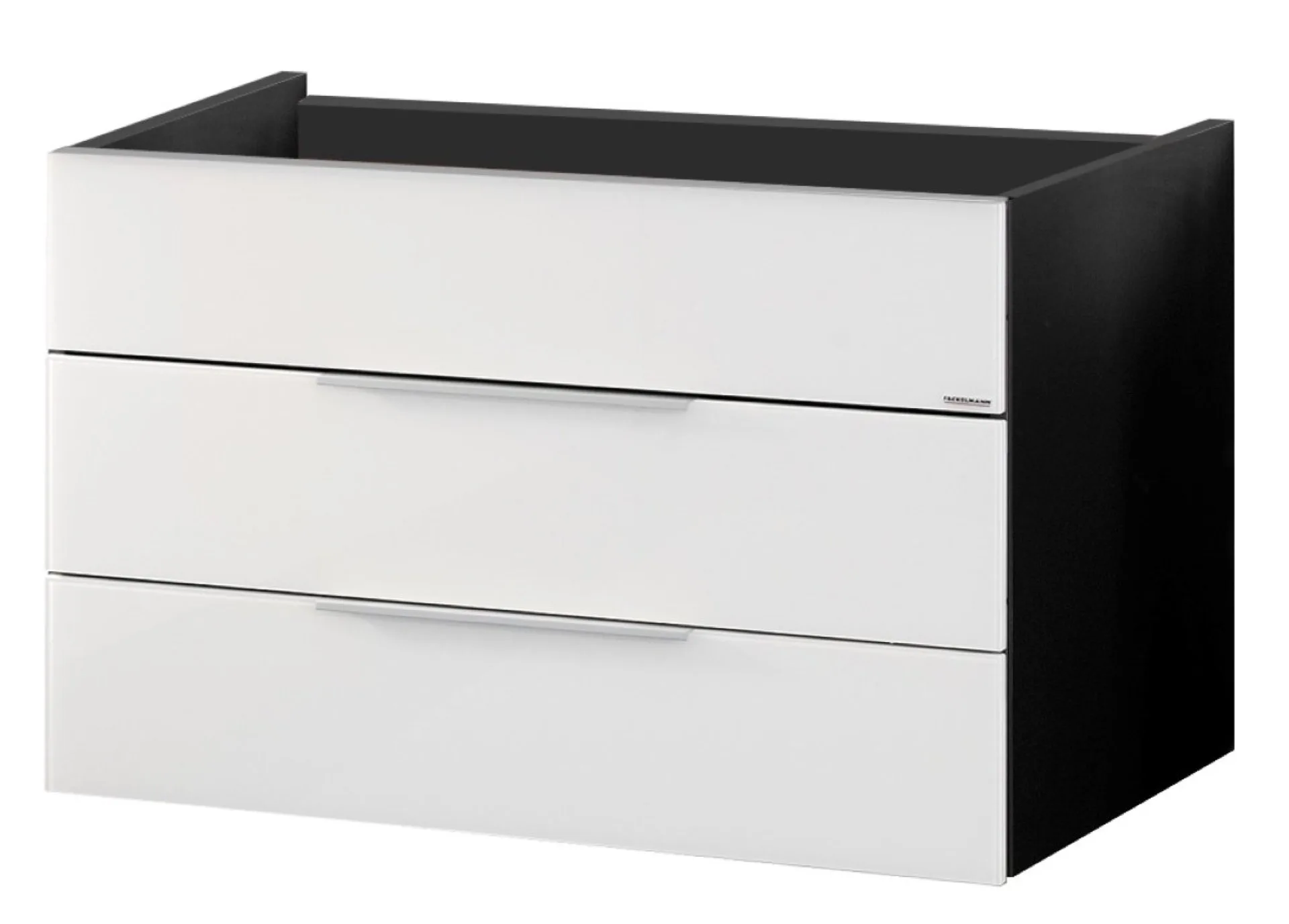 FACKELMANN KARA Waschbeckenunterschrank 80 cm breit, Weiß/Anthrazit, 2 Schubladen