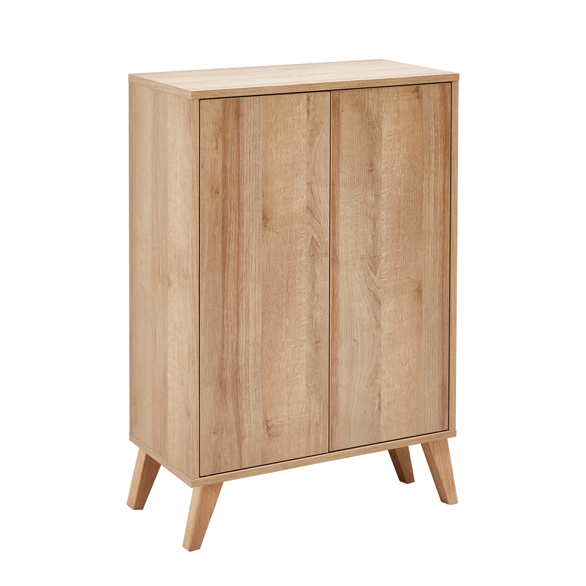 FACKELMANN FINN Doppel Midischrank 60 cm breit, Braun hell + Holzfüße