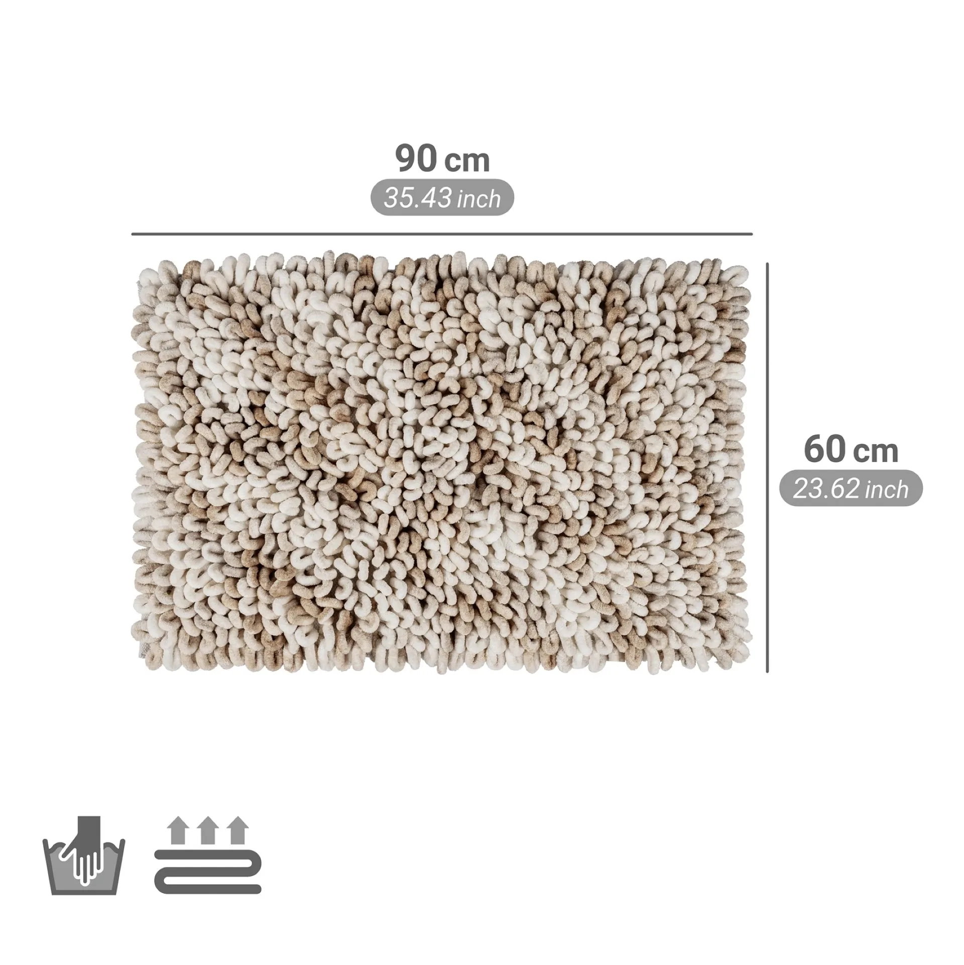 WENKO LERICI Badteppich 60 x 90 cm, Beige