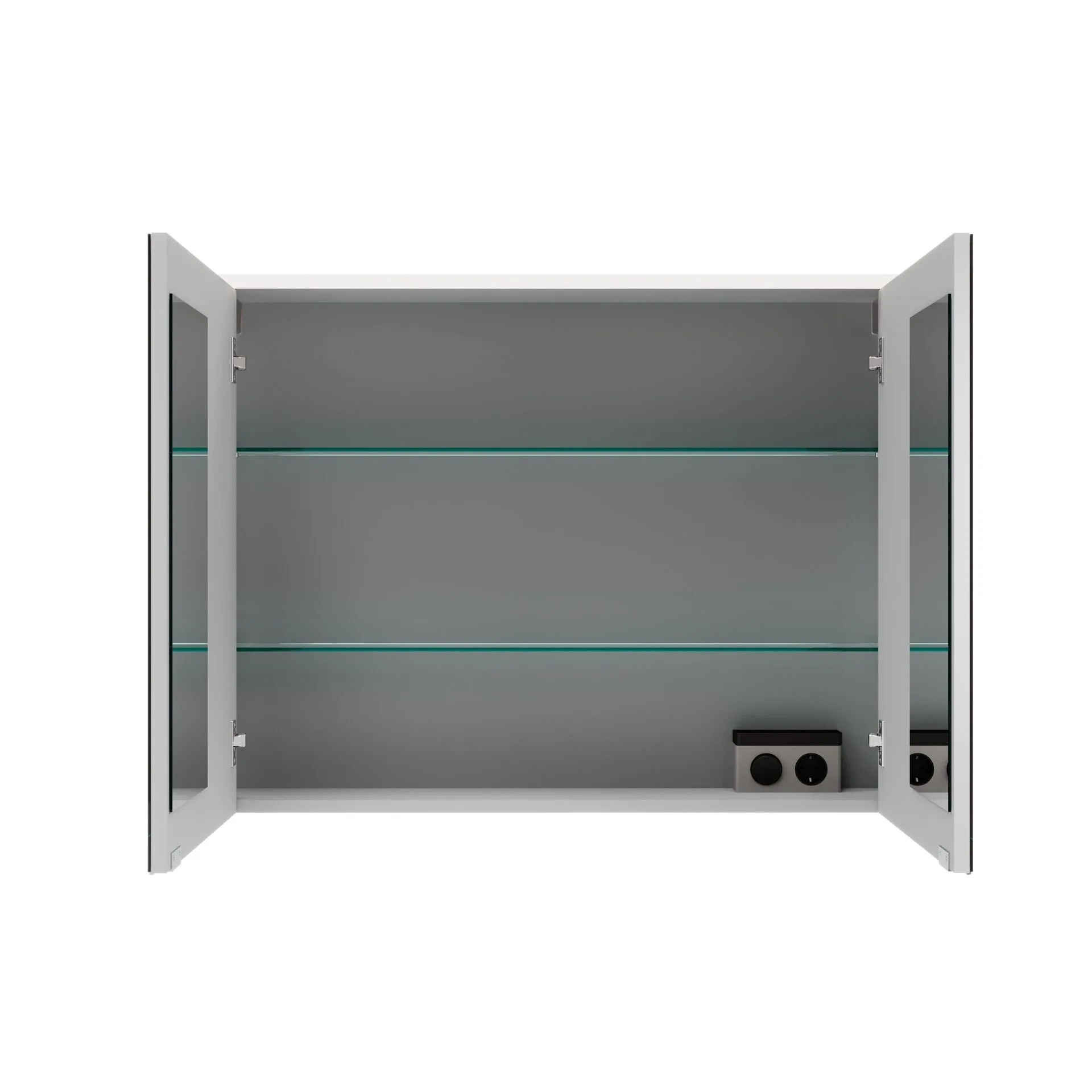 FACKELMANN B.ROUND LED Spiegelschrank 90 cm breit, Anthrazit