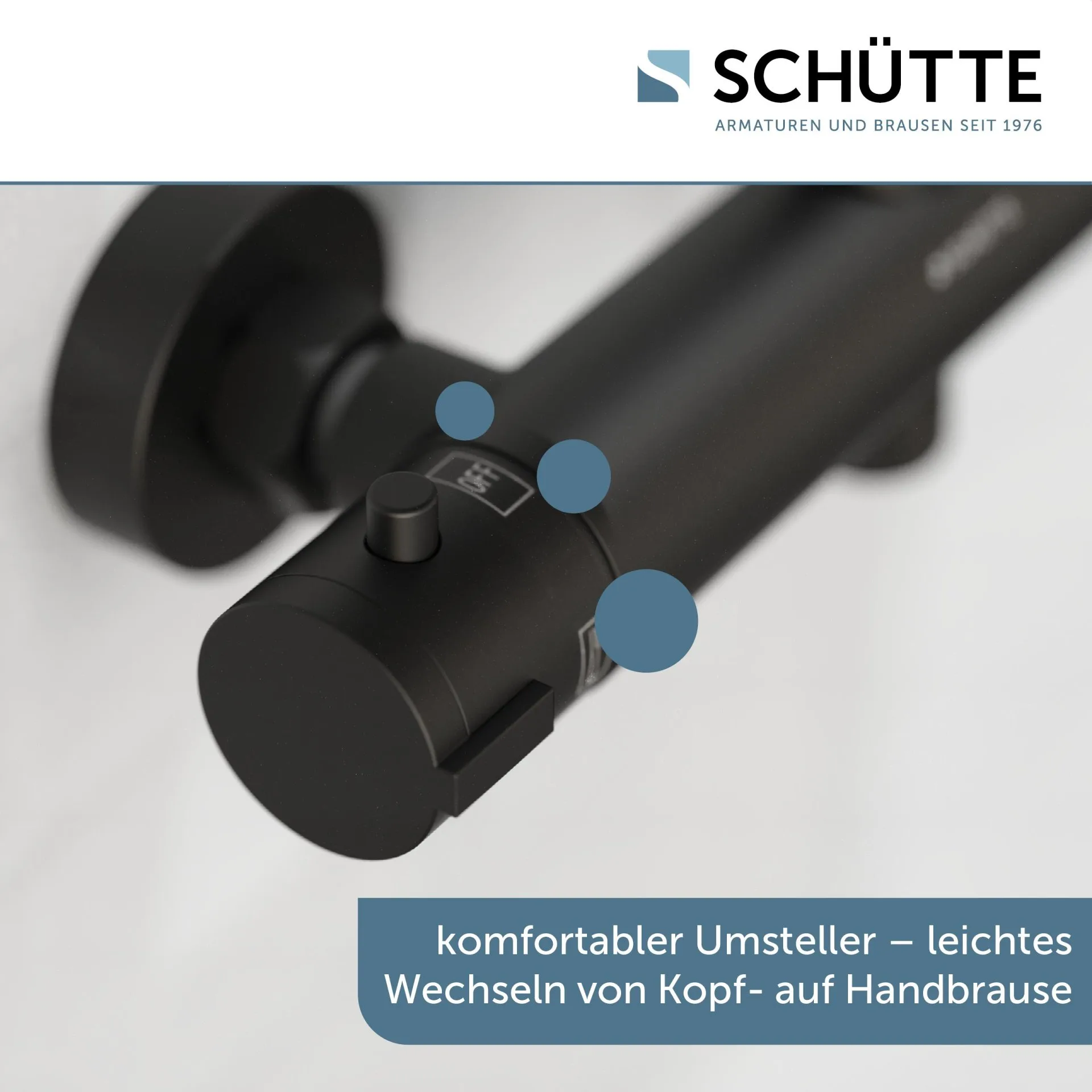 SCHÜTTE ADRIA Überkopf-Brauseset, Schwarz matt, mit Duschthermostat