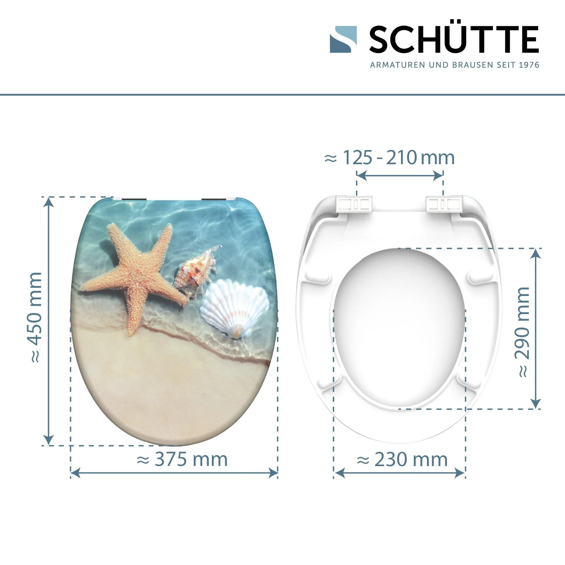 SCHÜTTE BEACH WC-Sitz, Kunststoff, mit Absenkautomatik